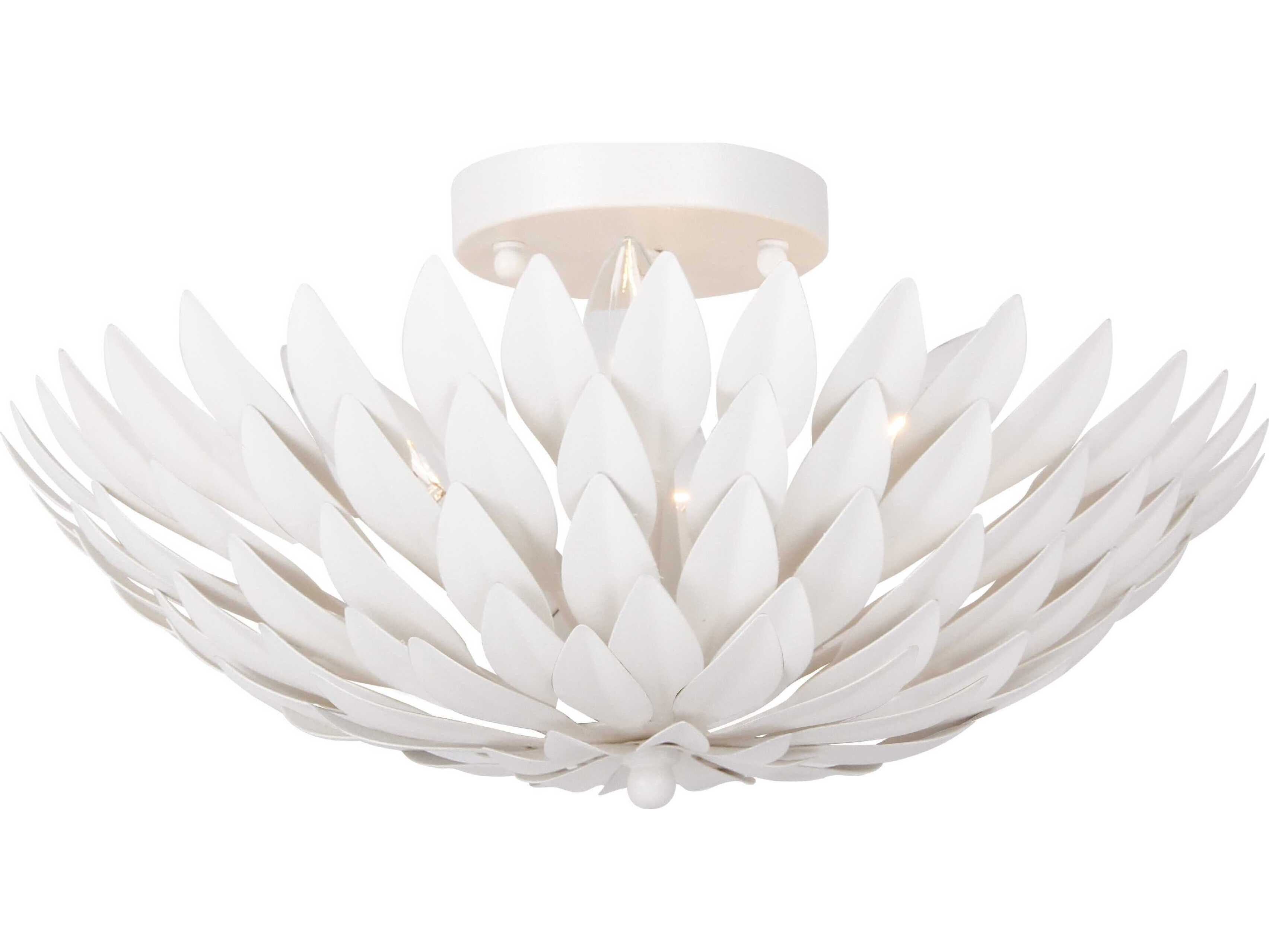 Crystorama Broche 4-Light Matte White Semi Flush Mount