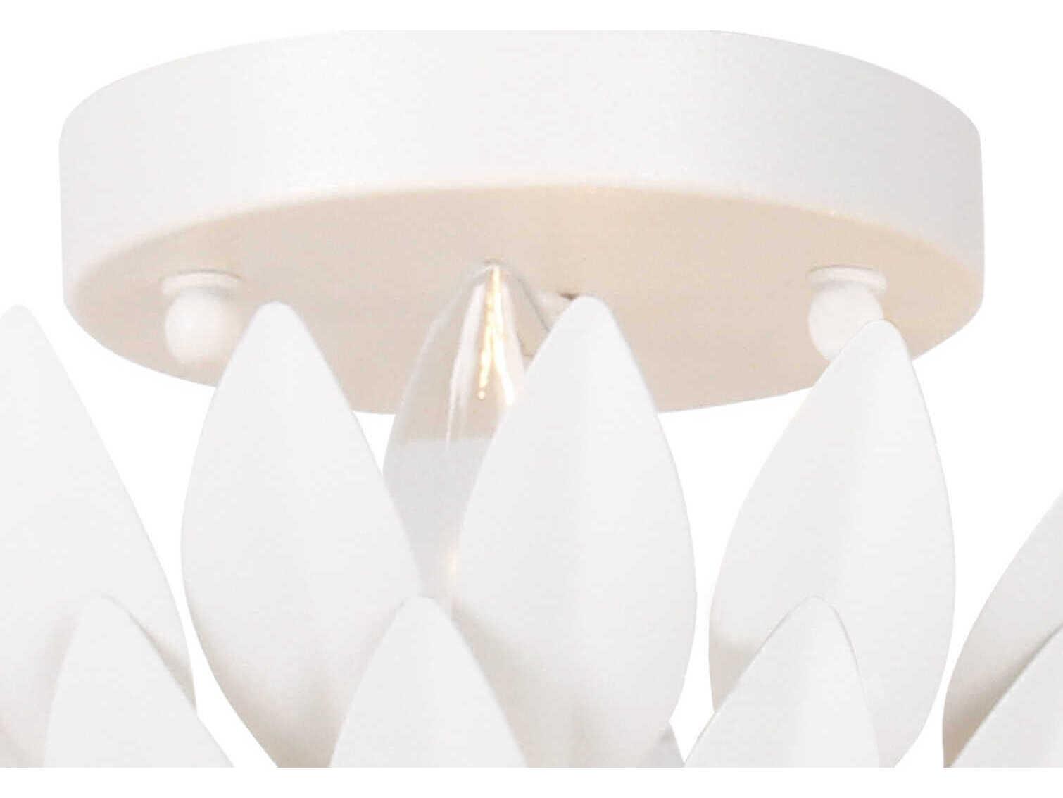 Crystorama Broche 4-Light Matte White Semi Flush Mount