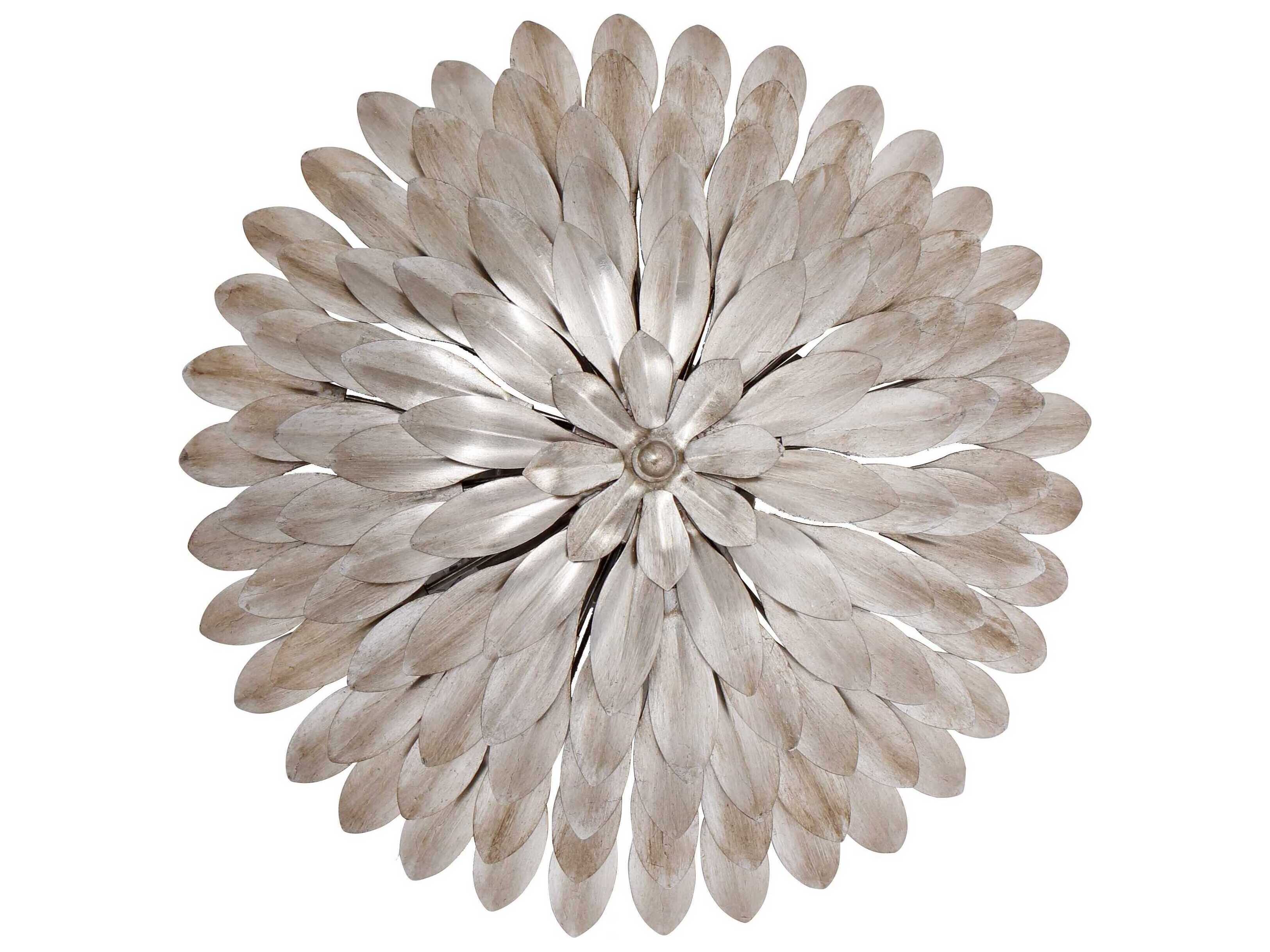 Crystorama Broche 4-Light Antique Silver Semi Flush Mount