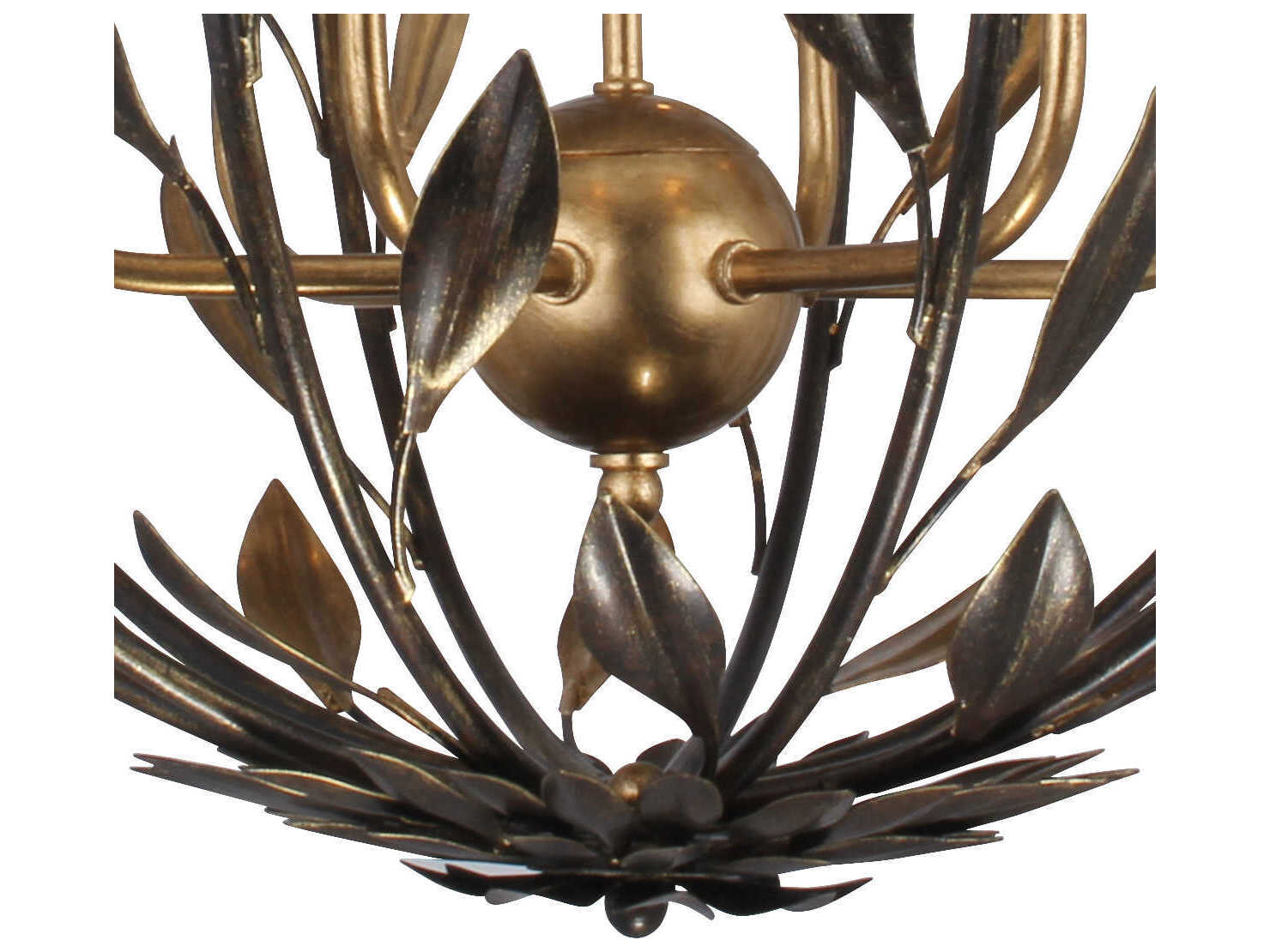 Crystorama Broche 6-Light English Bronze Antique Gold Candelabra Globe Chandelier
