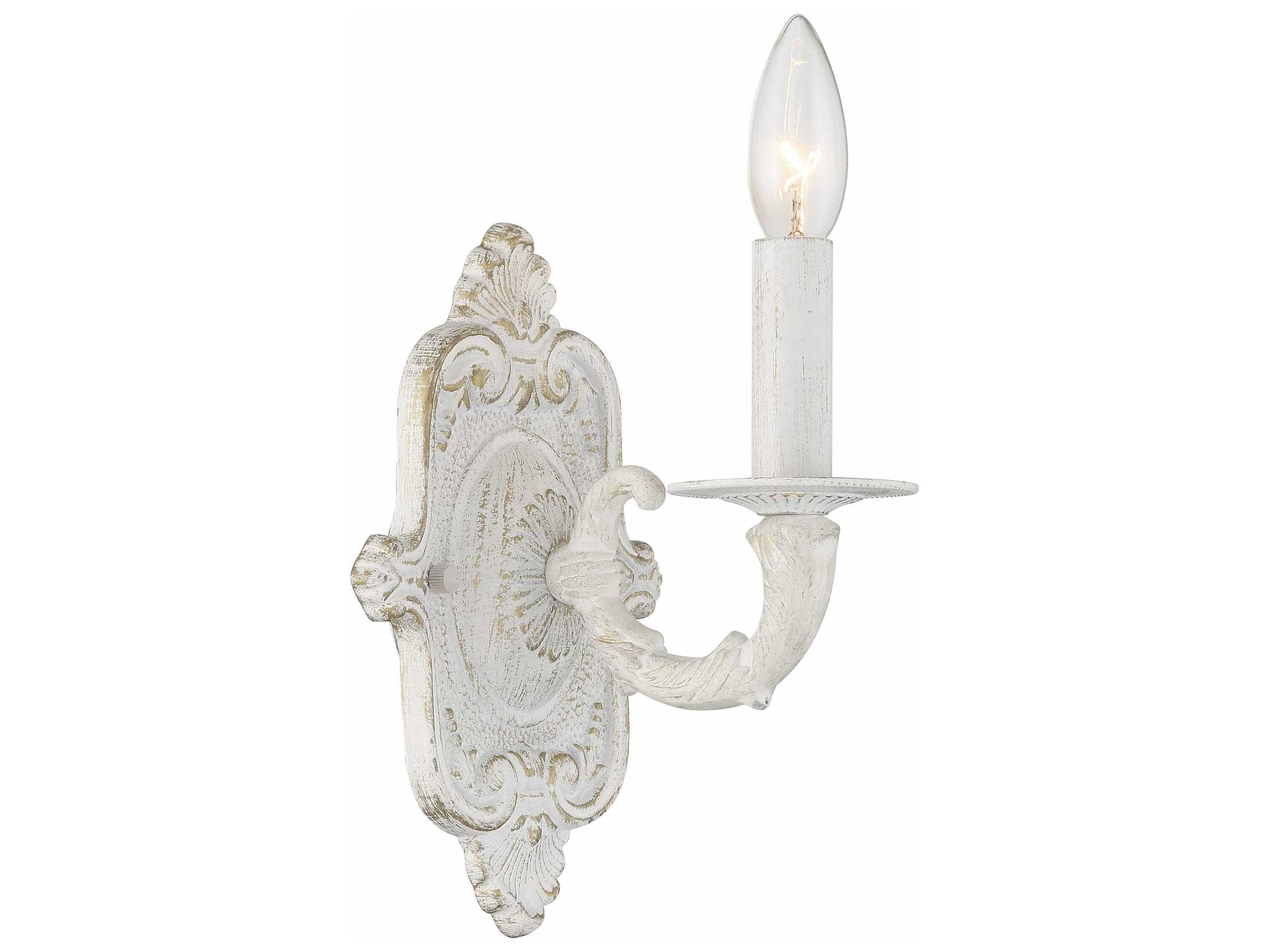 Crystorama Paris Market 1-Light White Wall Sconce