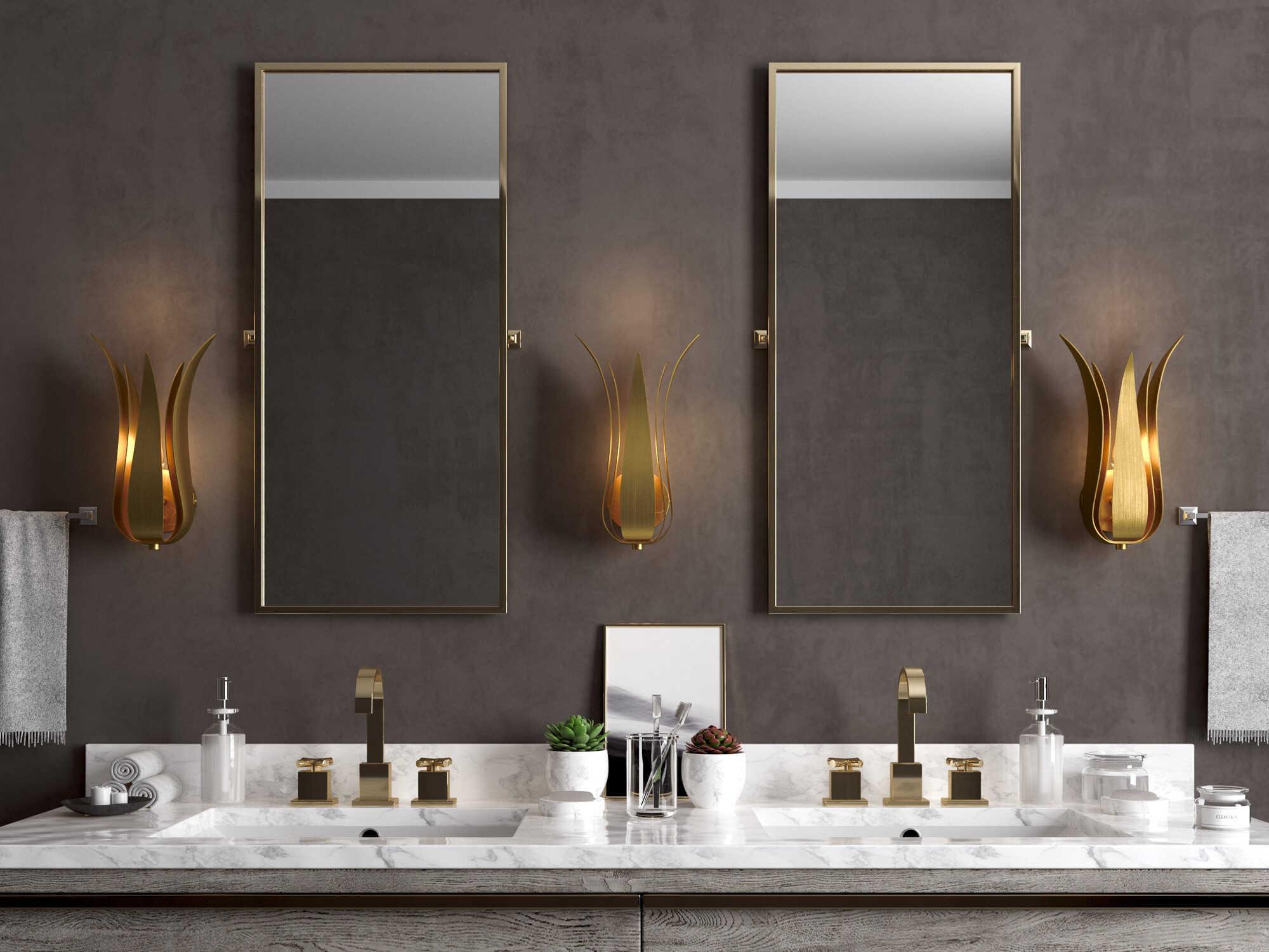 Crystorama Broche 1-Light Gold Wall Sconce