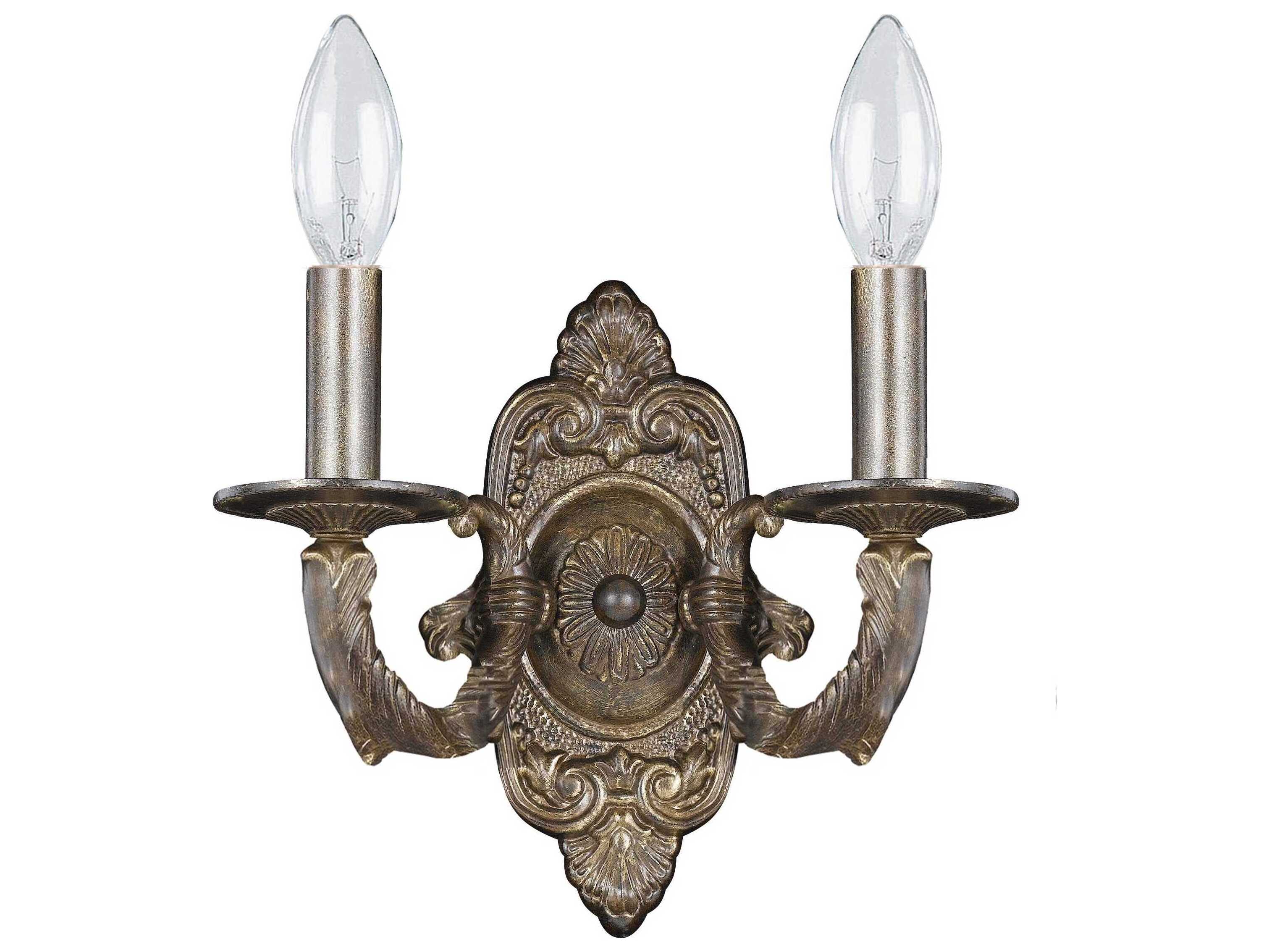 Crystorama Paris Market 2-Light White Wall Sconce