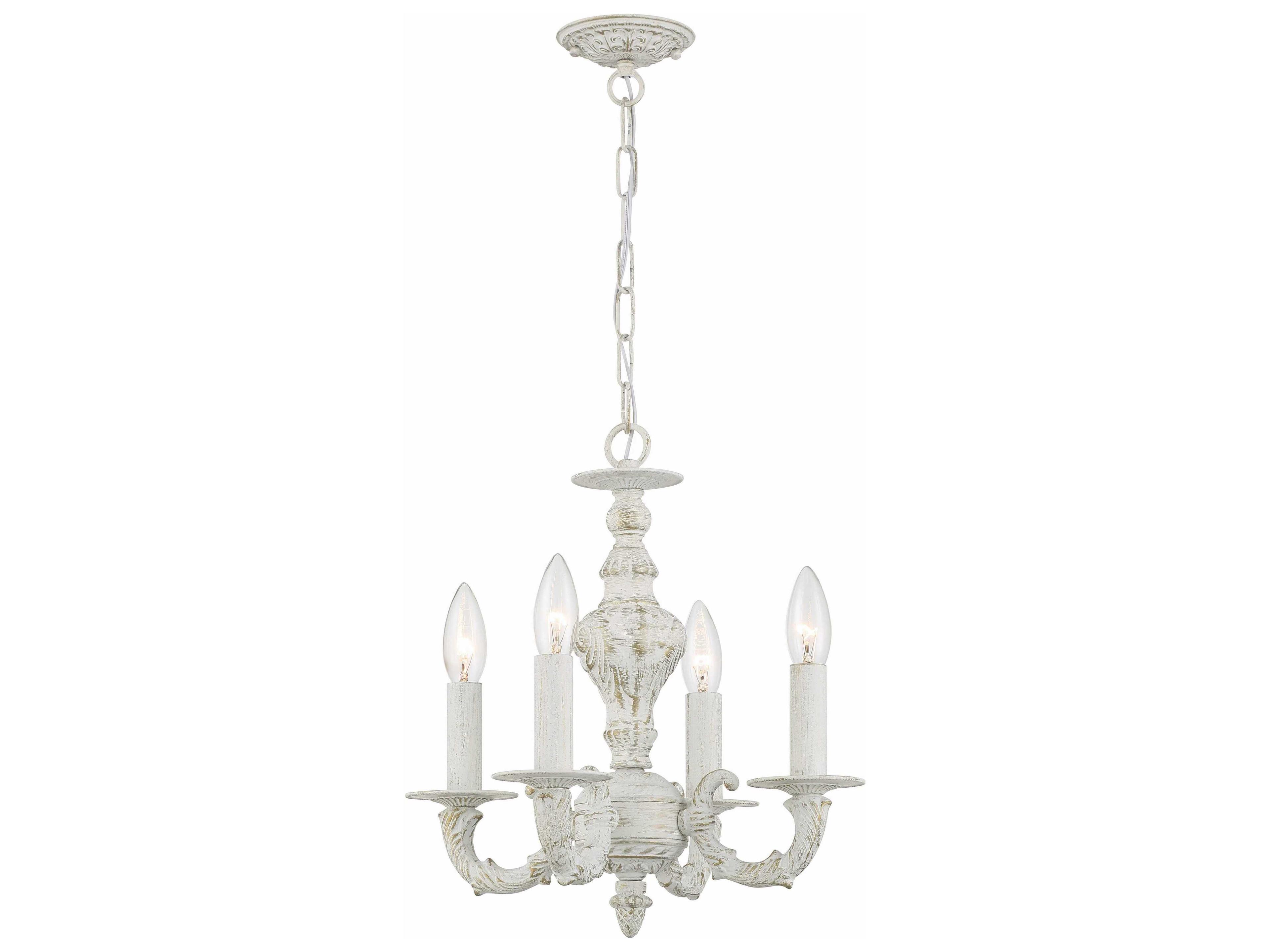 Crystorama Paris Market 4-Light White Candelabra Chandelier