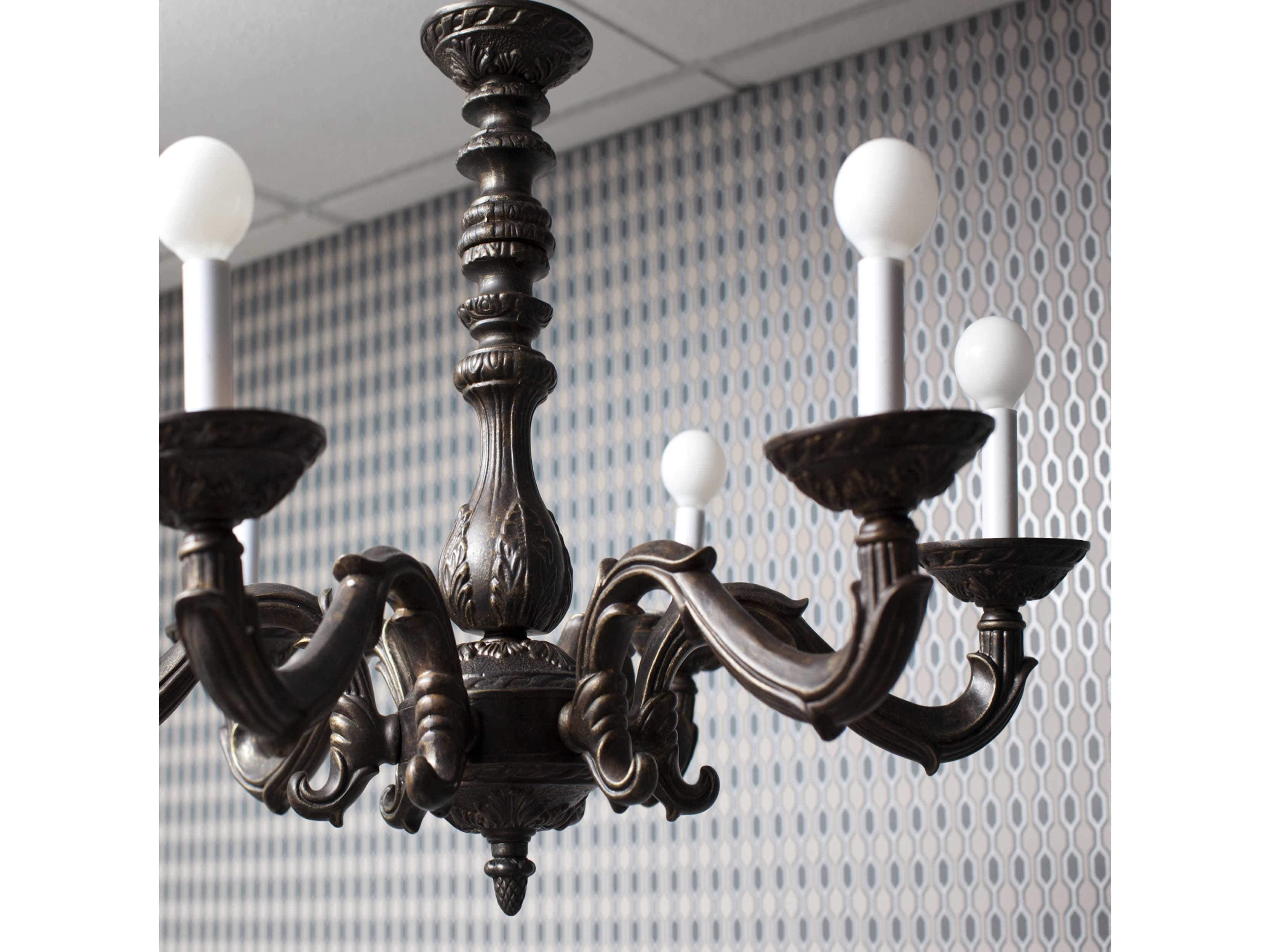 Crystorama Paris Market 6-Light Off White Candelabra Chandelier