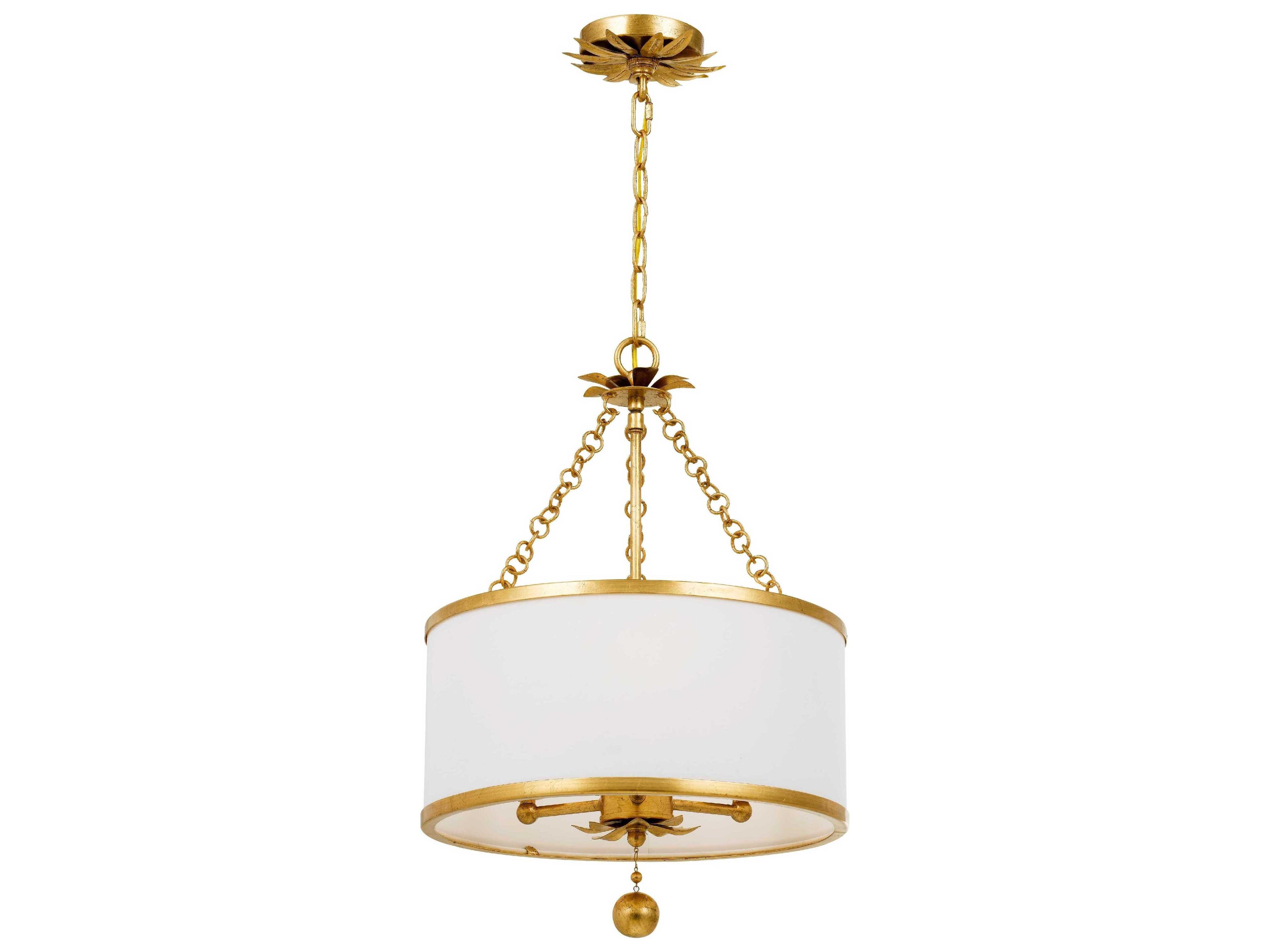 Crystorama Broche 3-Light Gold Candelabra Drum Chandelier