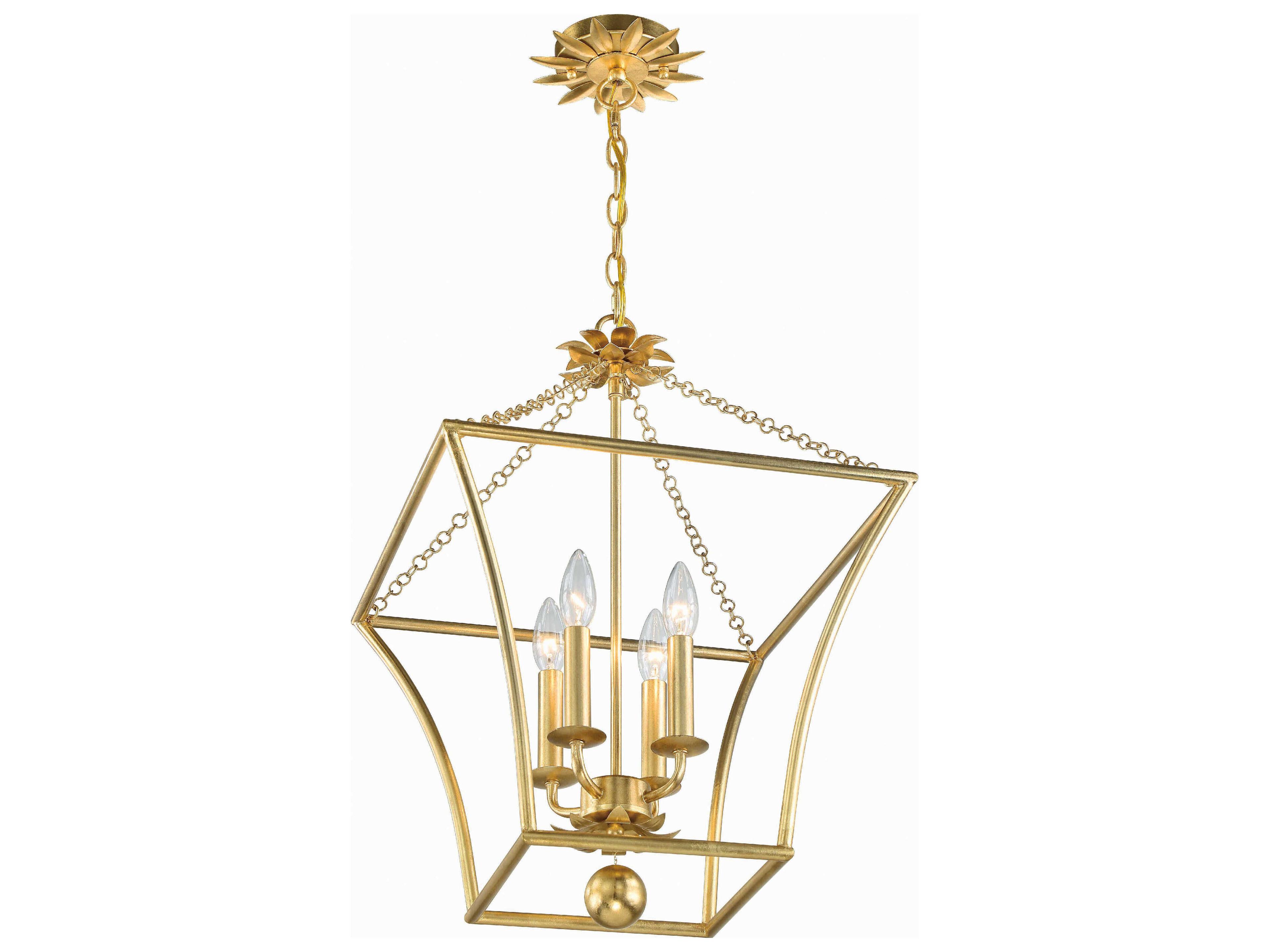 Crystorama Broche 3-Light Antique Gold Candelabra Chandelier