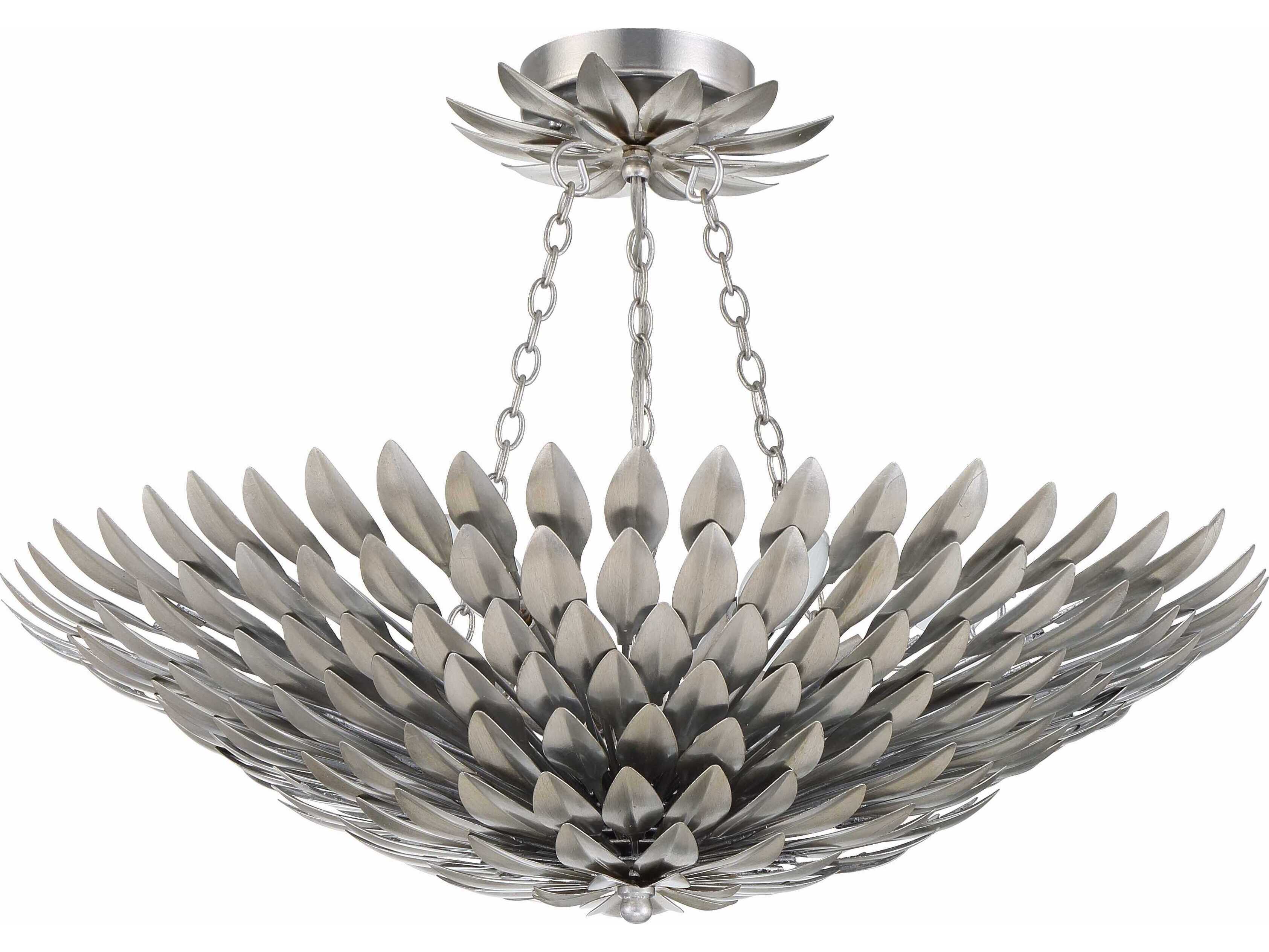 Crystorama Broche 6-Light Steel Bowl Candelabra Chandelier