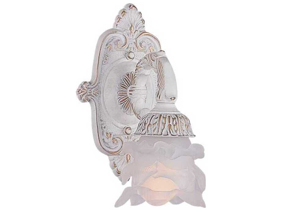 Crystorama Paris Market 1-Light Antique White Glass Wall Sconce