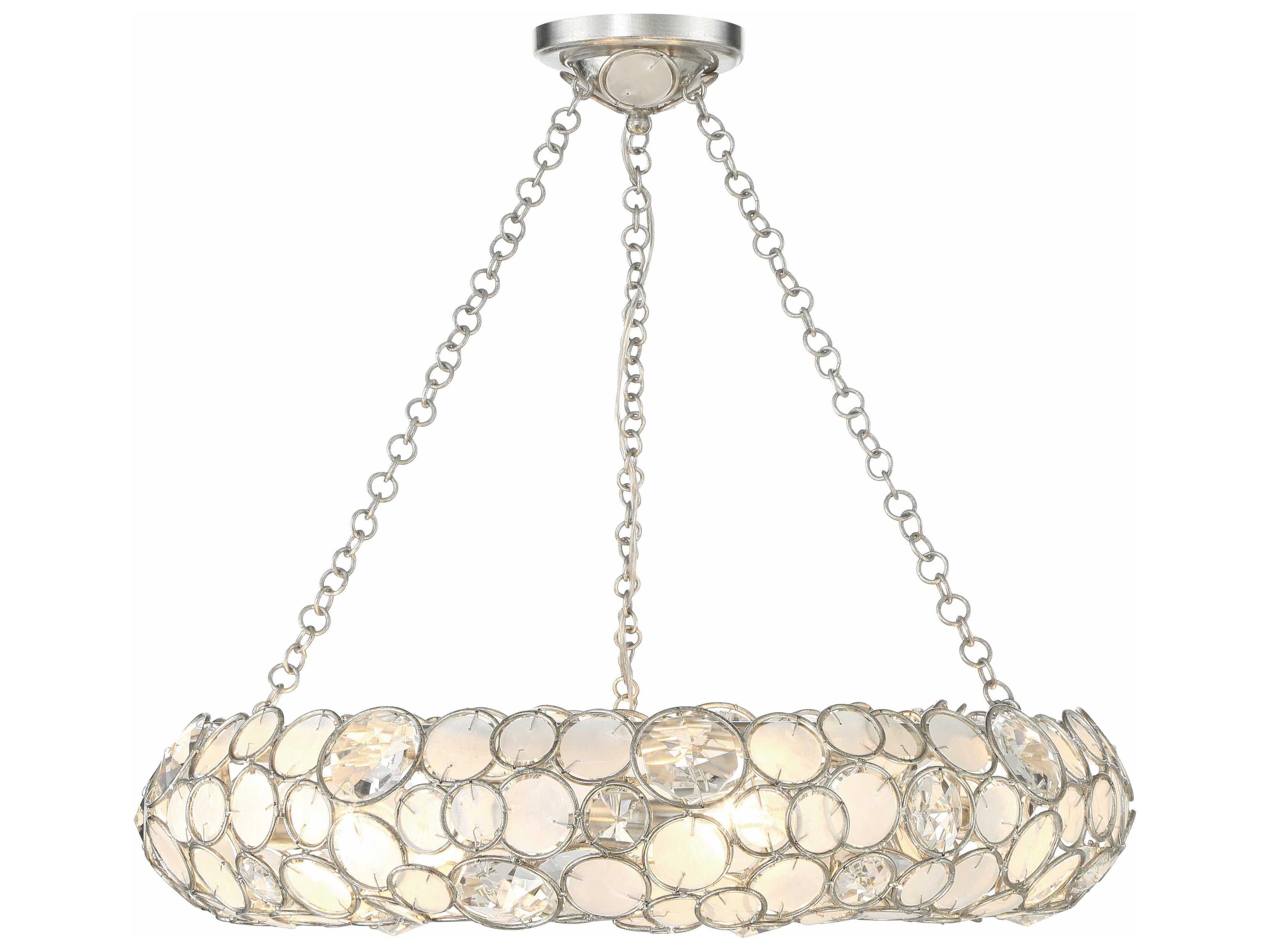 Crystorama Palla 6-Light Antique Silver Semi Flush Mount