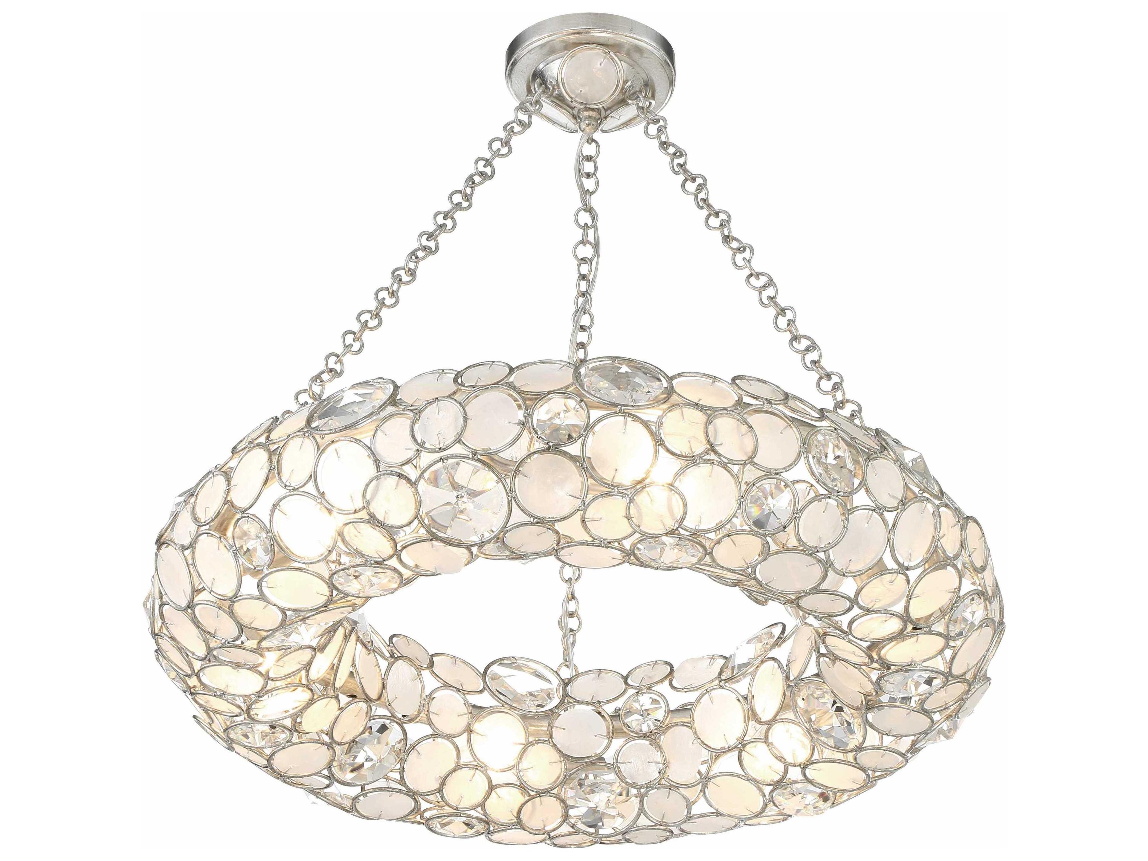 Crystorama Palla 6-Light Antique Silver Semi Flush Mount