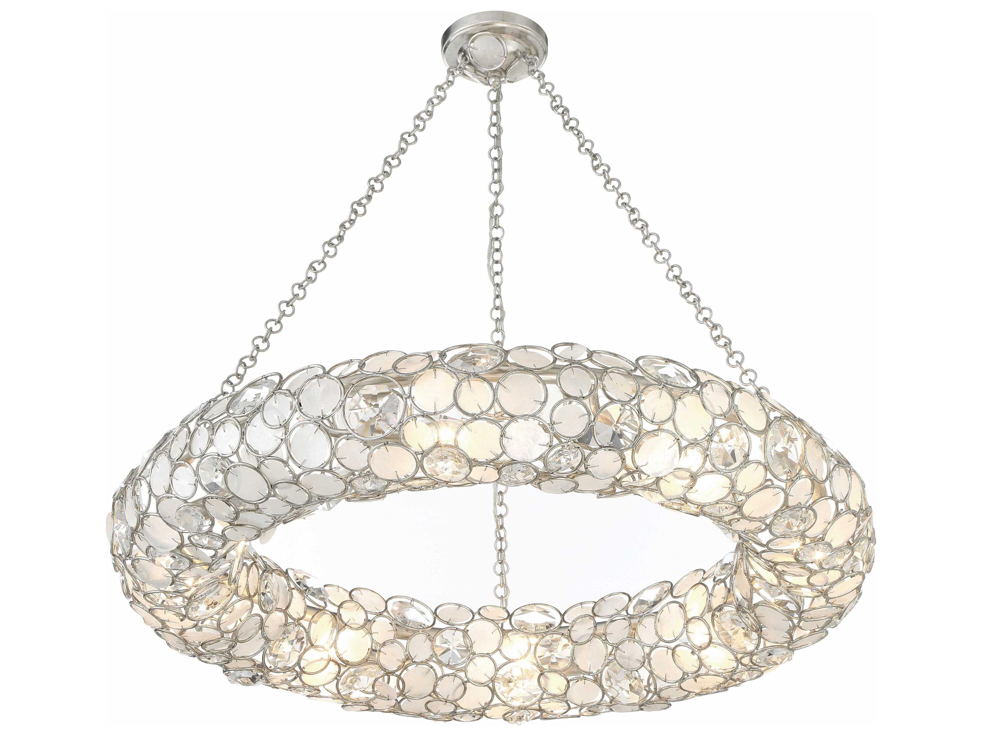 Crystorama Palla 8-Light Antique Silver Pendant