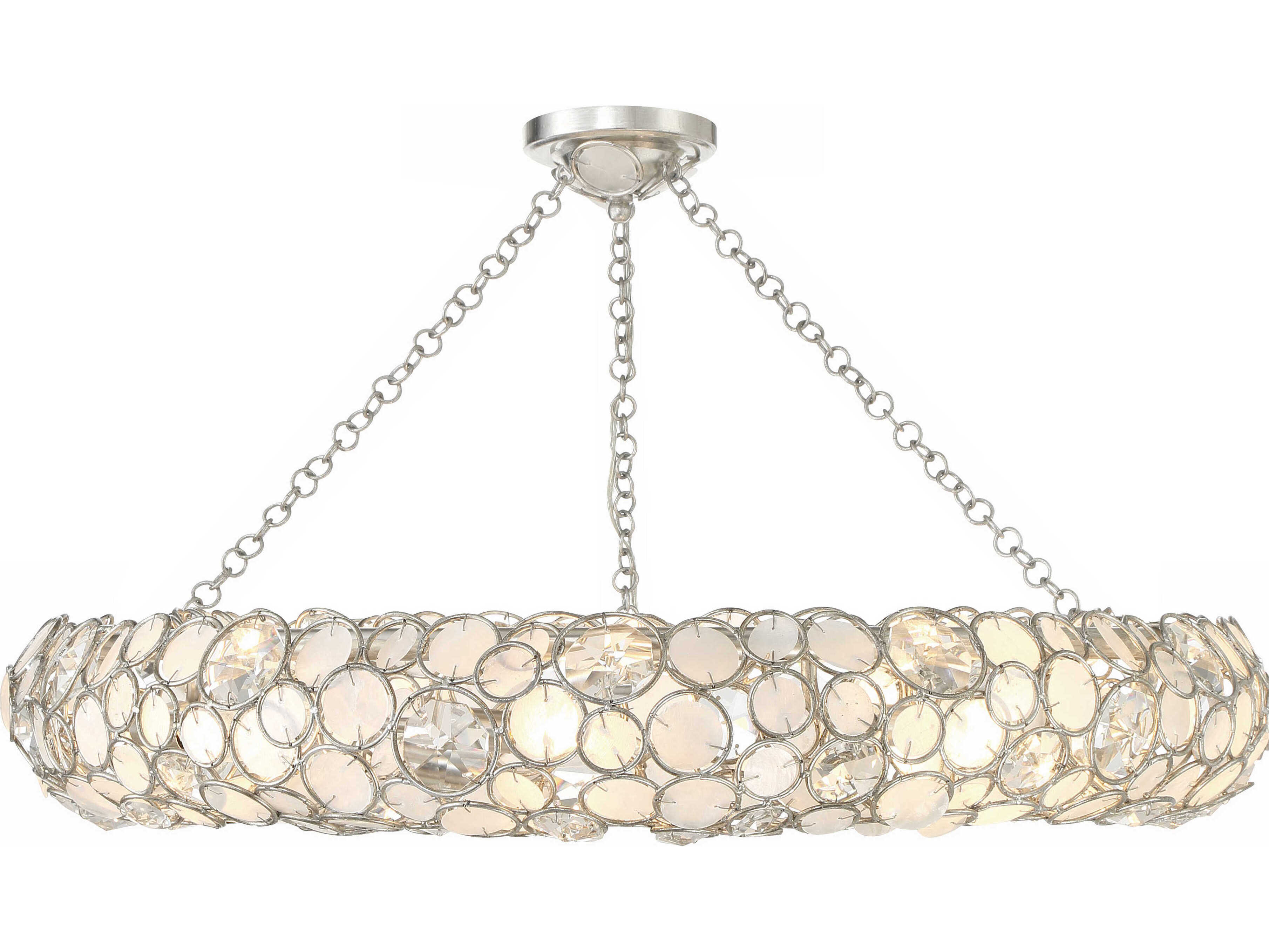 Crystorama Palla 8-Light Antique Silver Semi Flush Mount