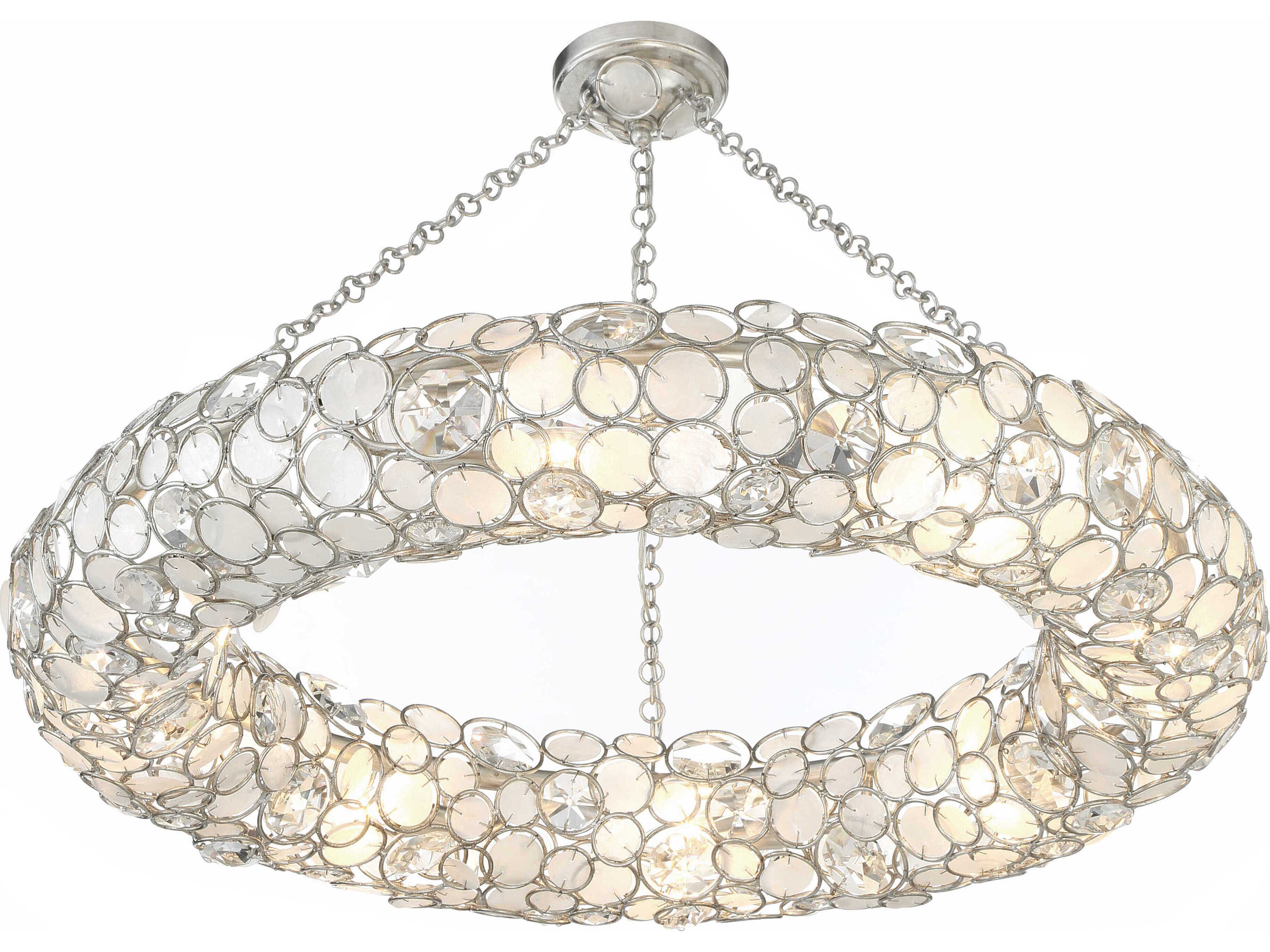 Crystorama Palla 8-Light Antique Silver Semi Flush Mount
