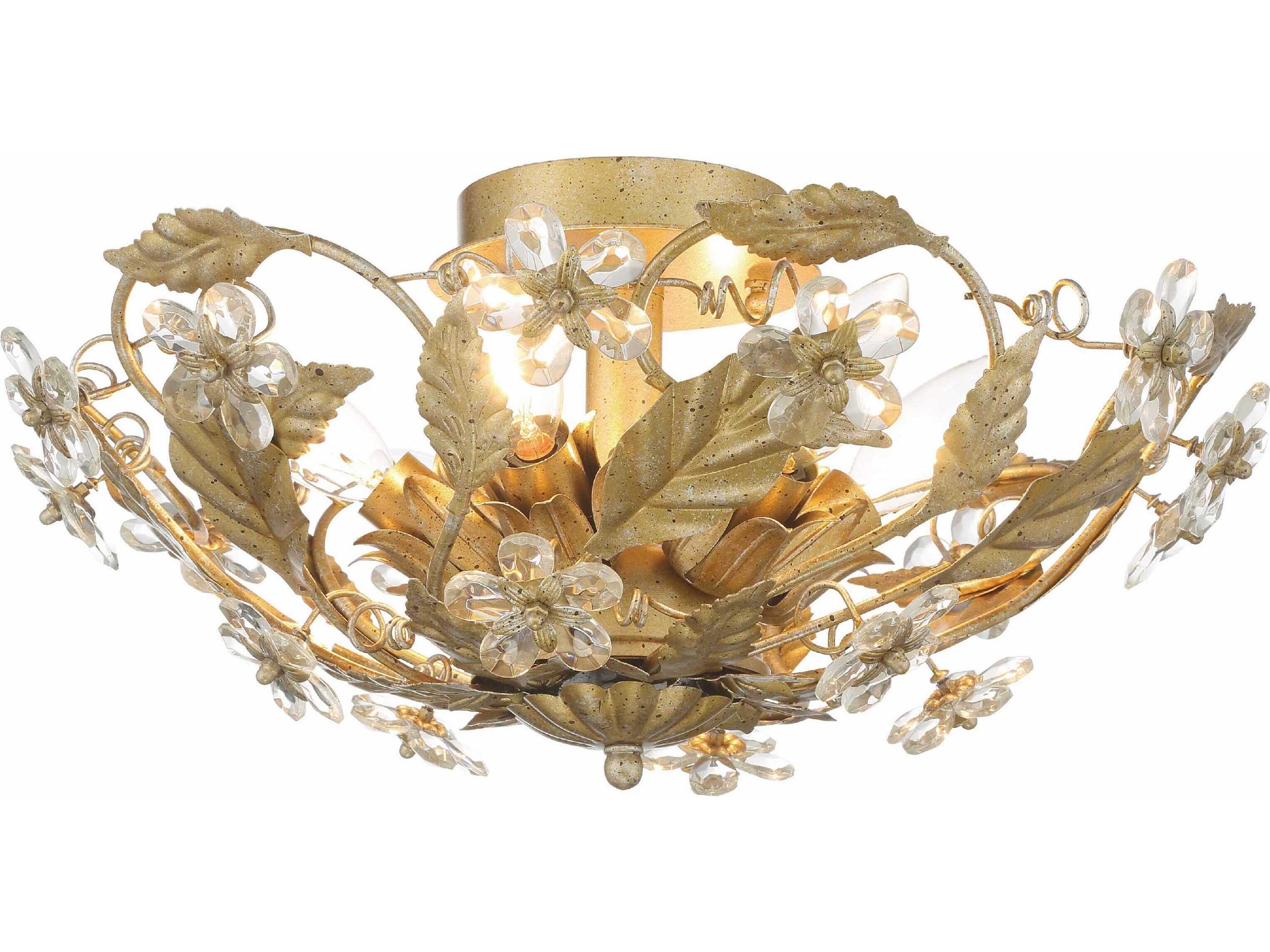 Crystorama Paris Market 6-Light Nickel Glass Bowl Semi Flush Mount