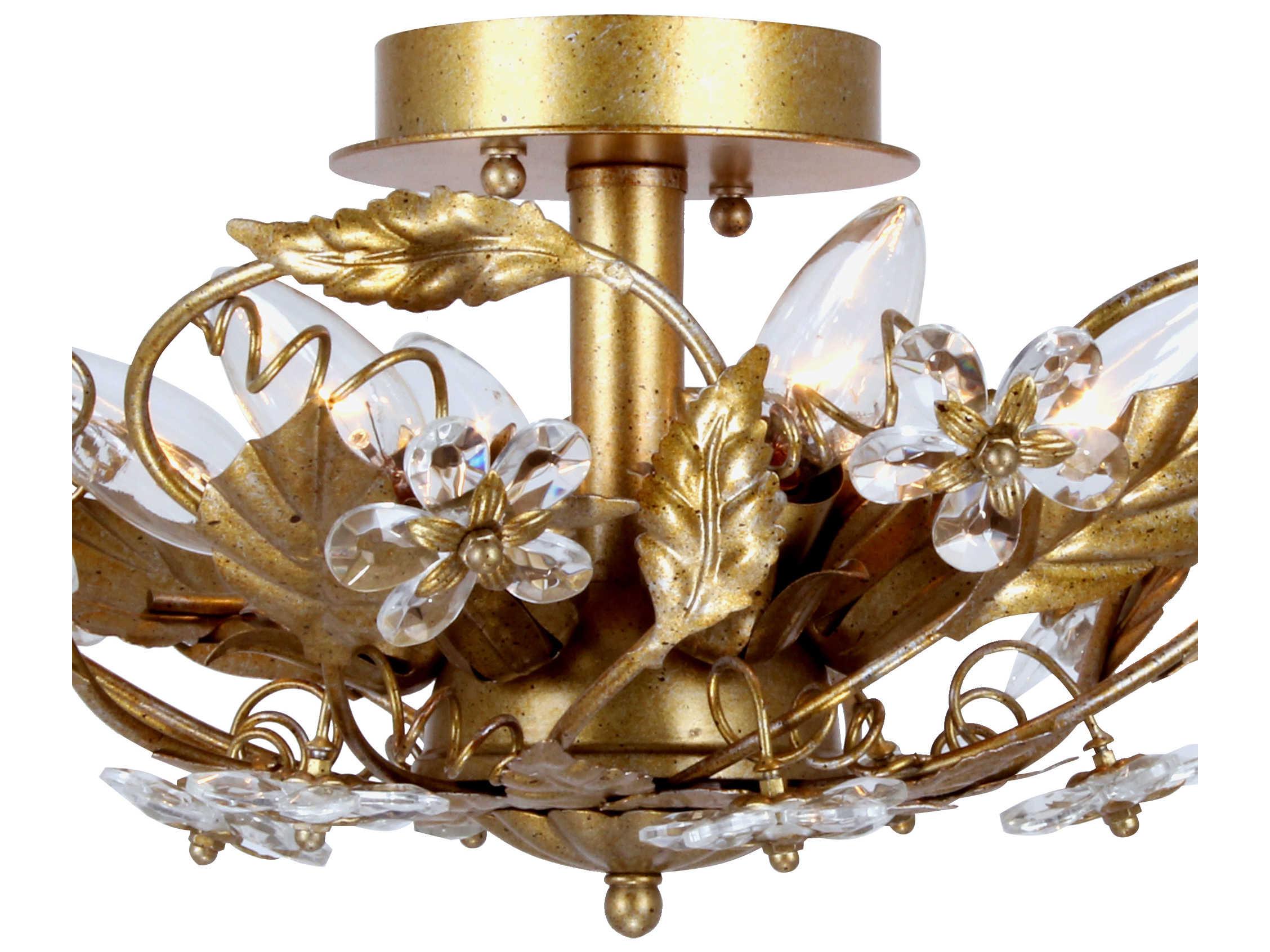 Crystorama Paris Market 6-Light Nickel Glass Bowl Semi Flush Mount