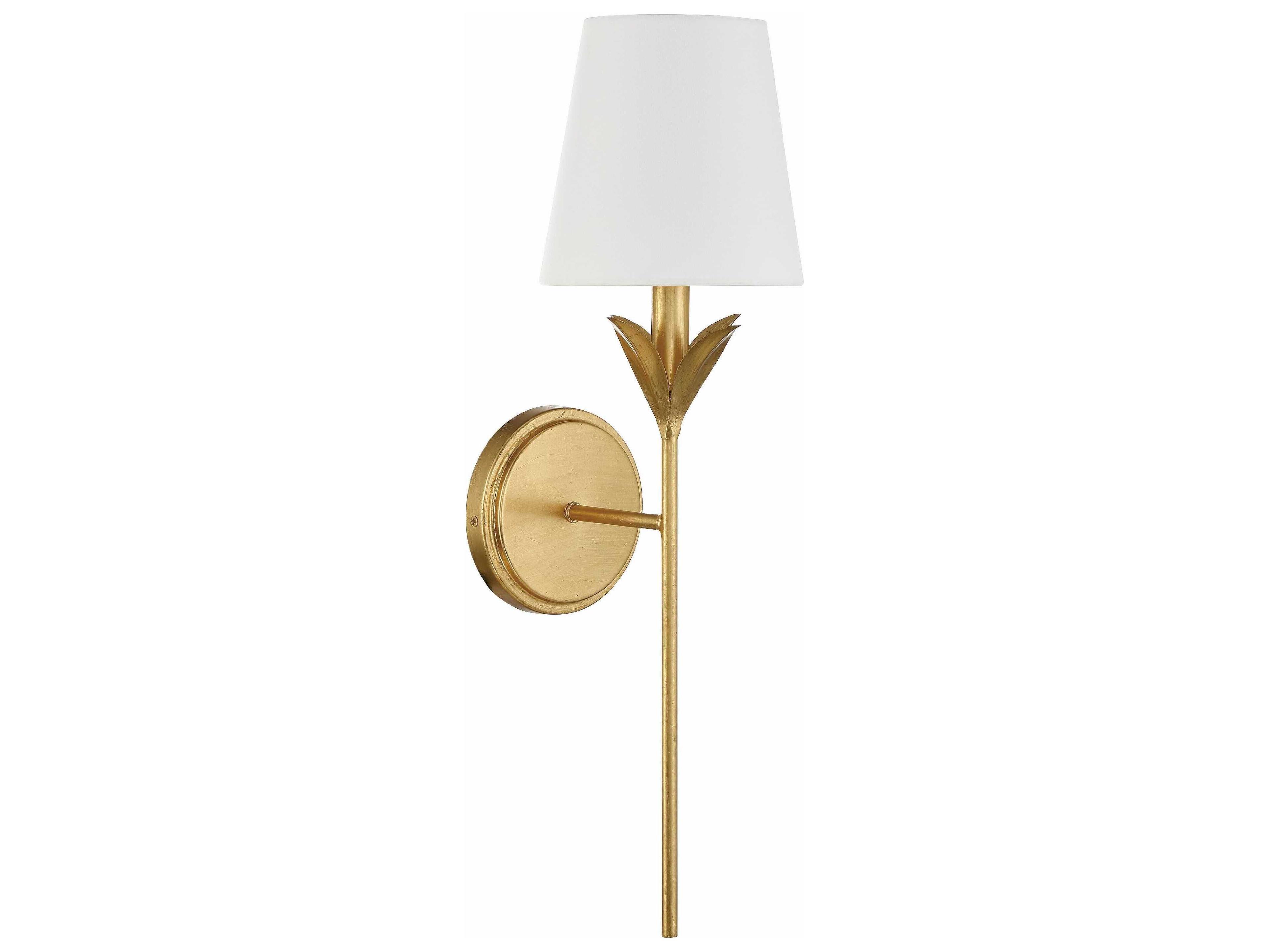 Crystorama Broche 1-Light Antique Gold Wall Sconce