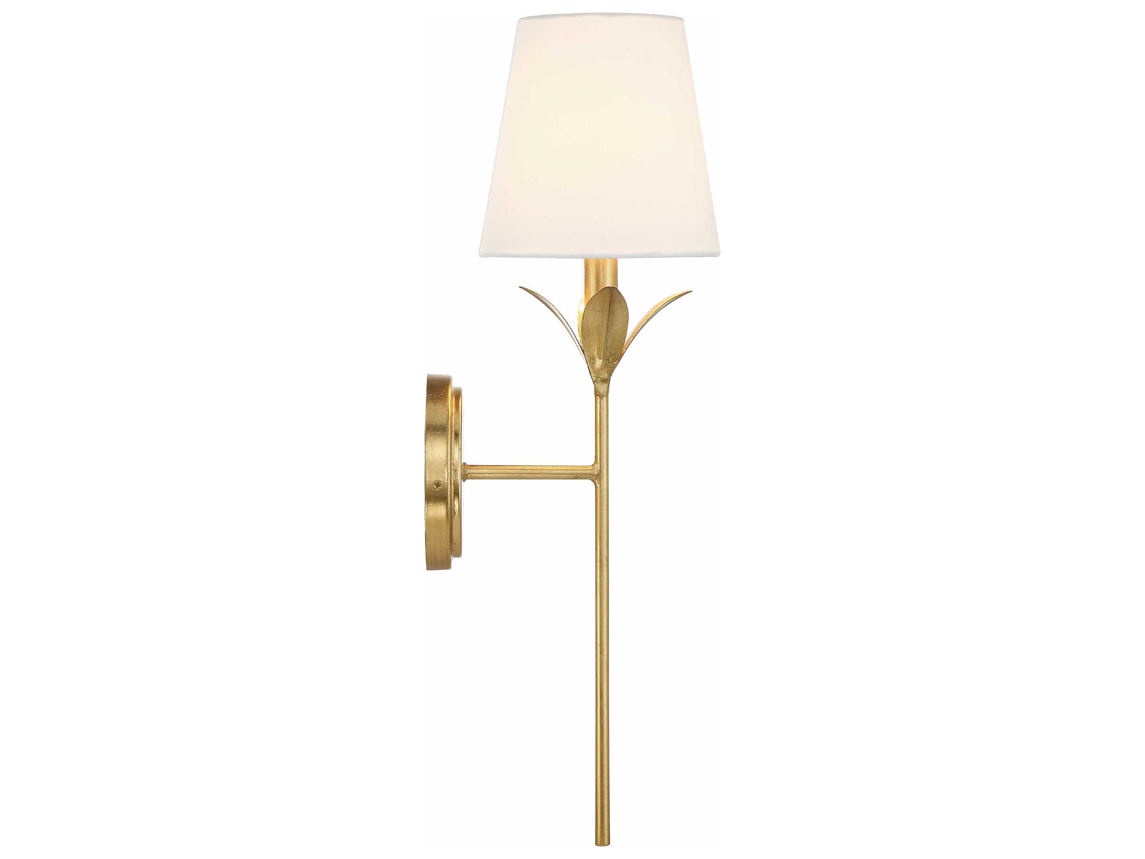 Crystorama Broche 1-Light Antique Gold Wall Sconce