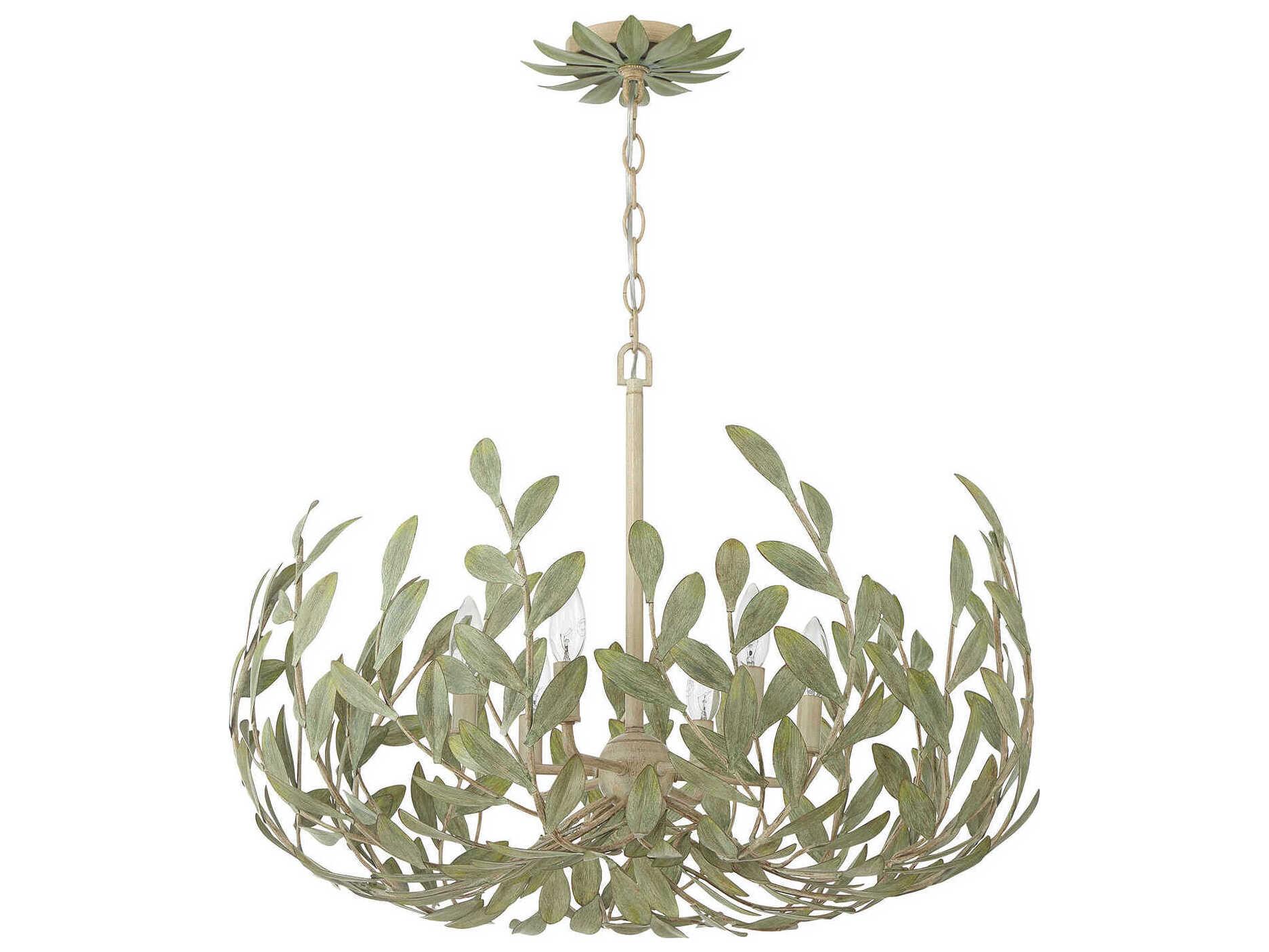 Crystorama Broche 6-Light Champagne Green Tea Candelabra Chandelier