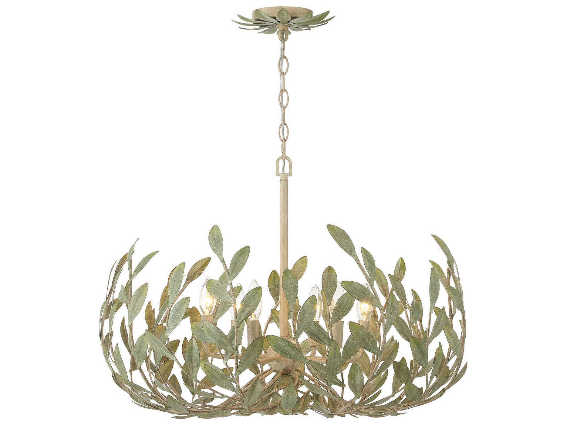 Crystorama Broche 6-Light Champagne Green Tea Candelabra Chandelier