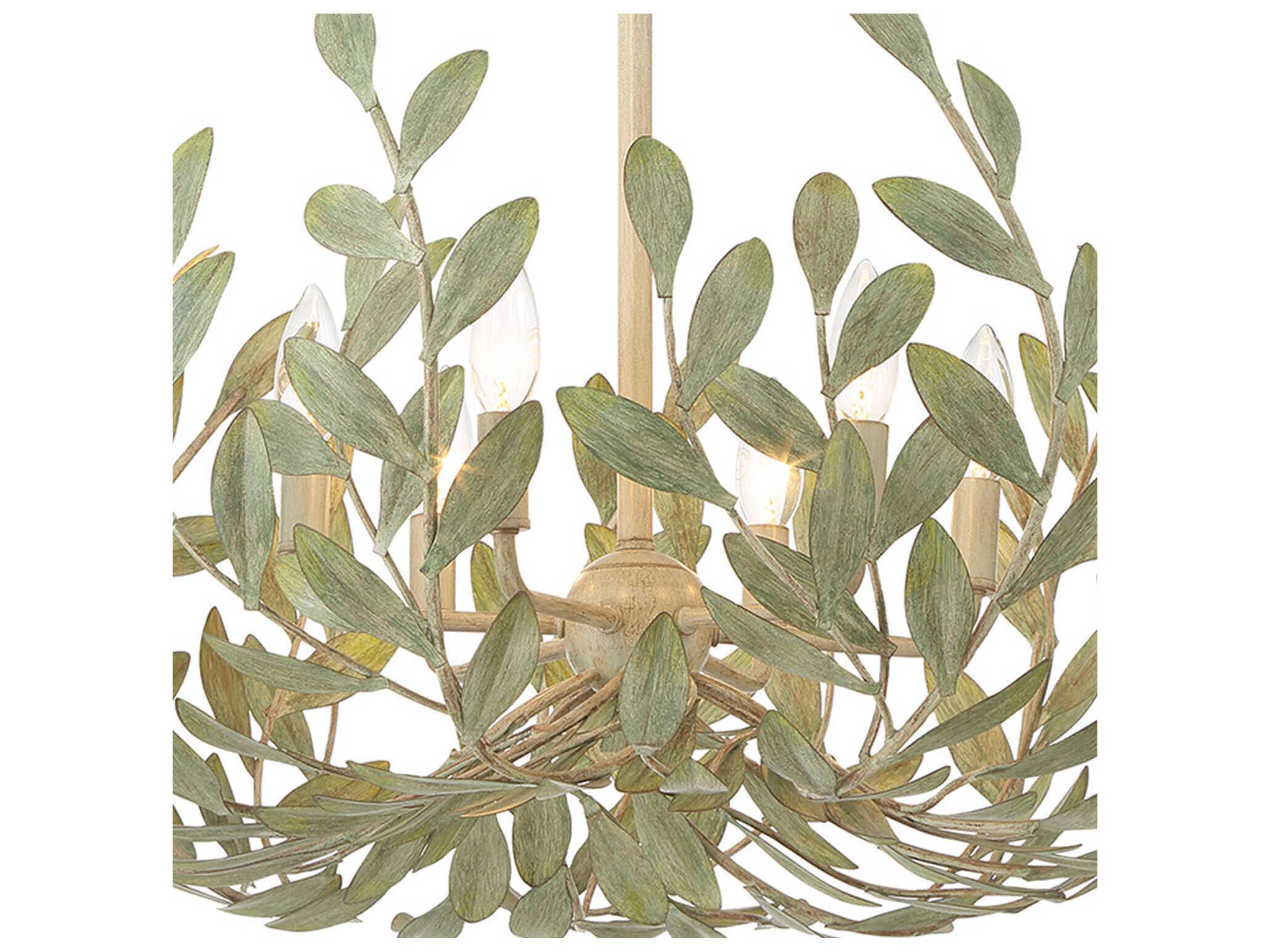 Crystorama Broche 6-Light Champagne Green Tea Candelabra Chandelier