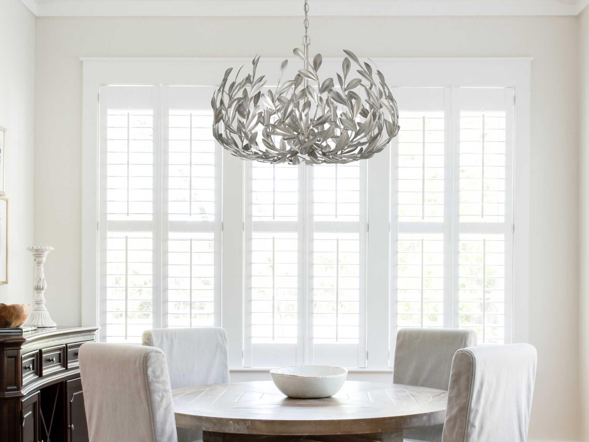 Crystorama Broche 6-Light Antique Silver Candelabra Chandelier