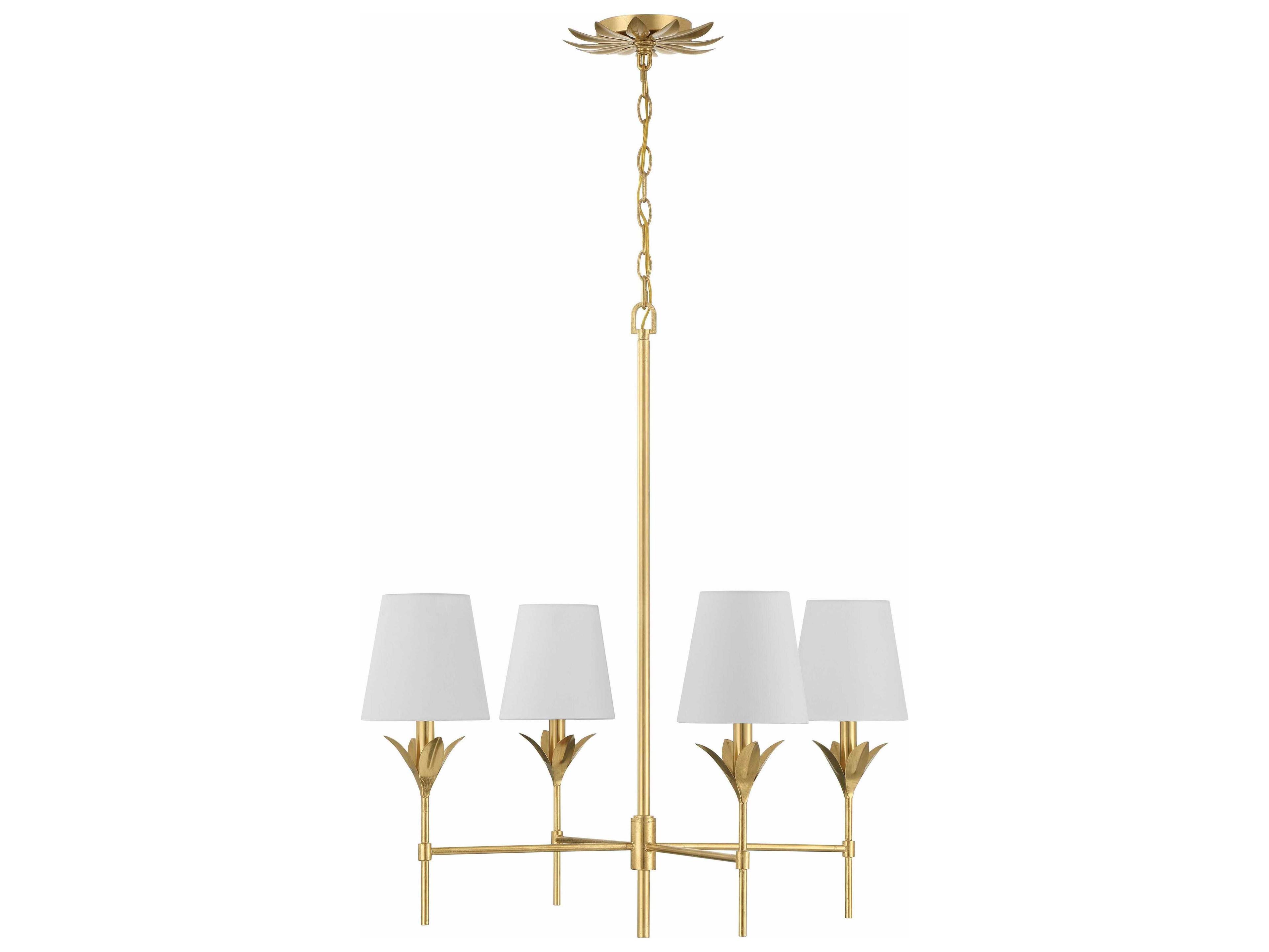 Crystorama Broche 4-Light Antique Gold Candelabra Chandelier