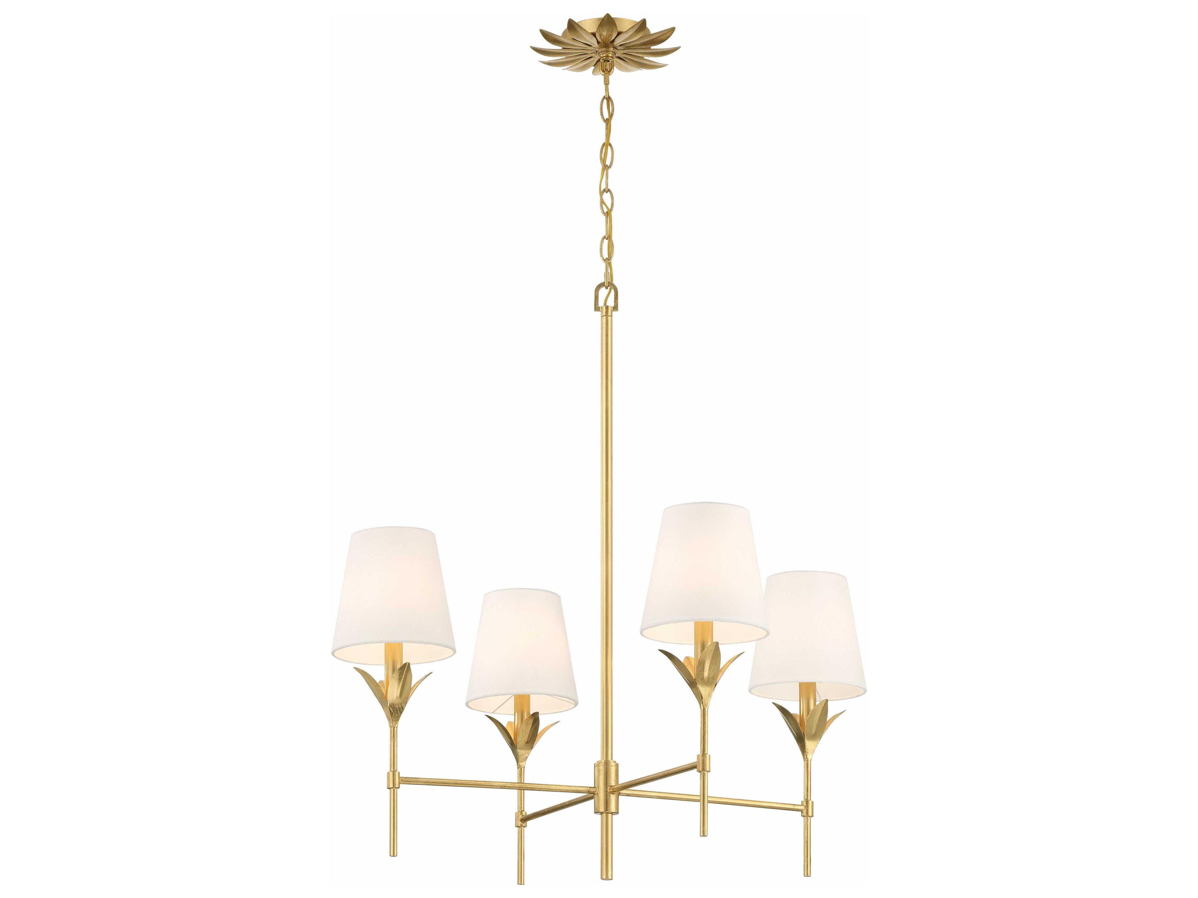 Crystorama Broche 4-Light Antique Gold Candelabra Chandelier