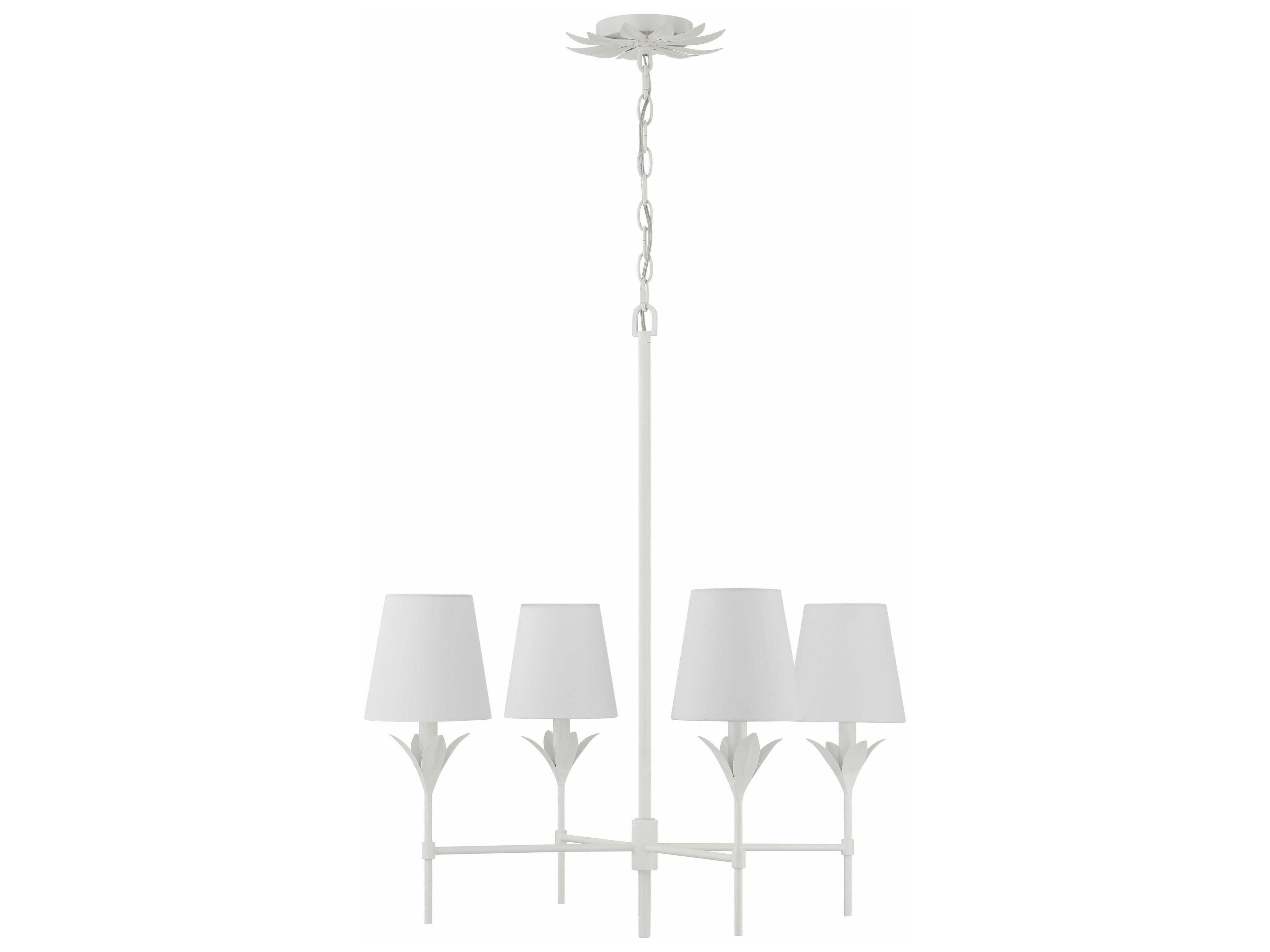 Crystorama Broche 4-Light Matte White Candelabra Chandelier
