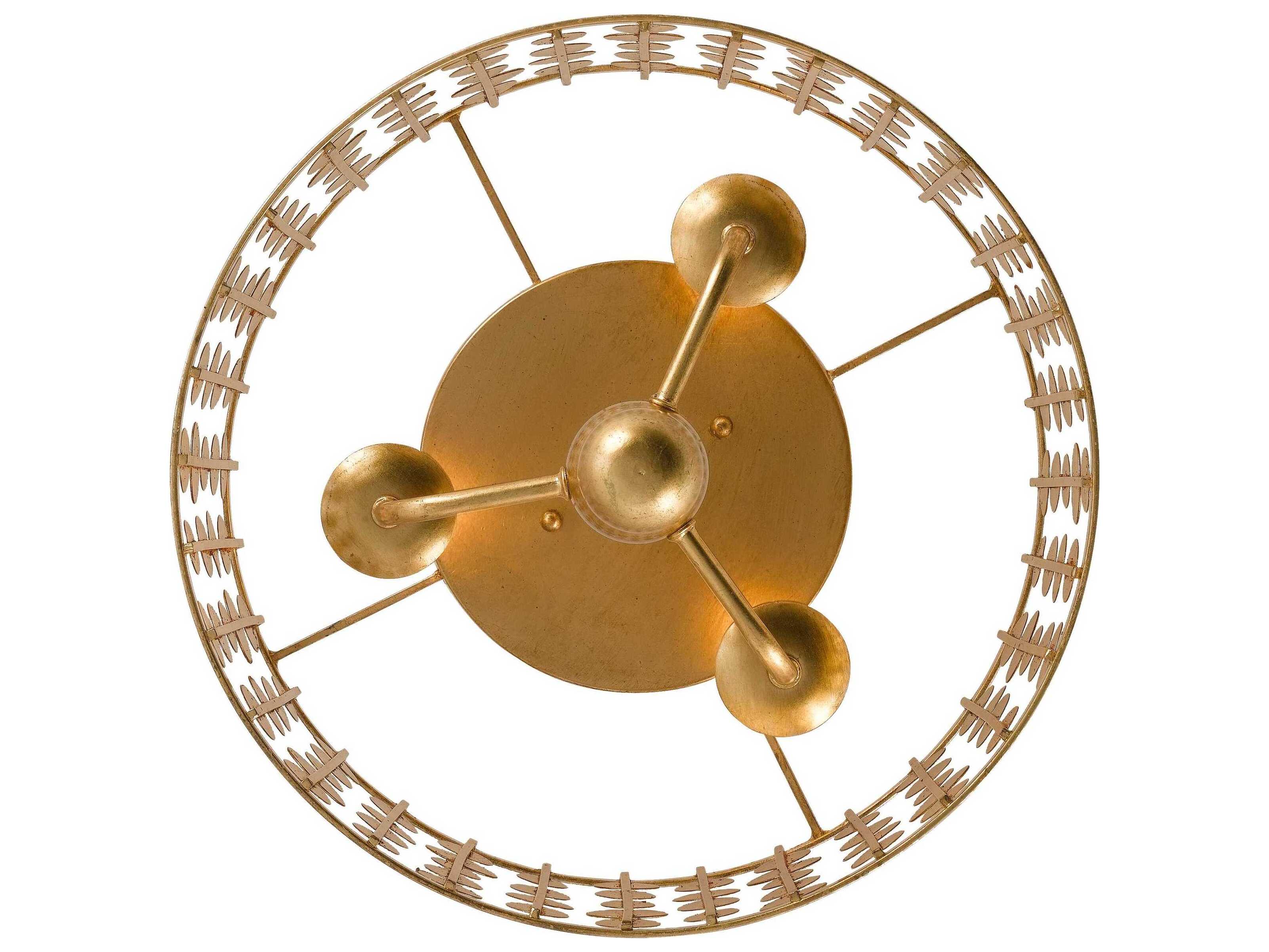 Crystorama Layla 3-Light Gold Drum Flush Mount