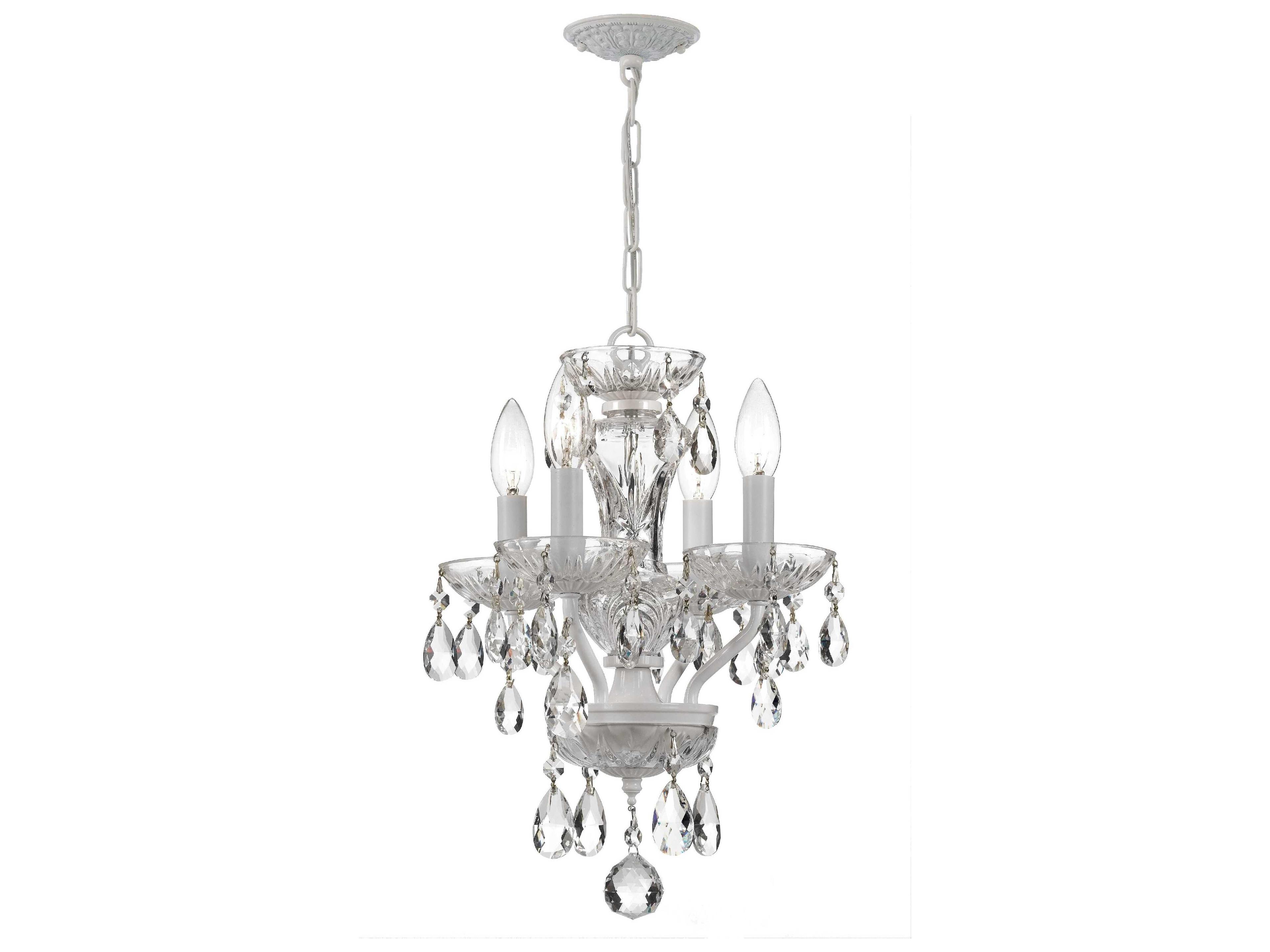 Crystorama Traditional Crystal 4-Light Chrome Candelabra Chandelier