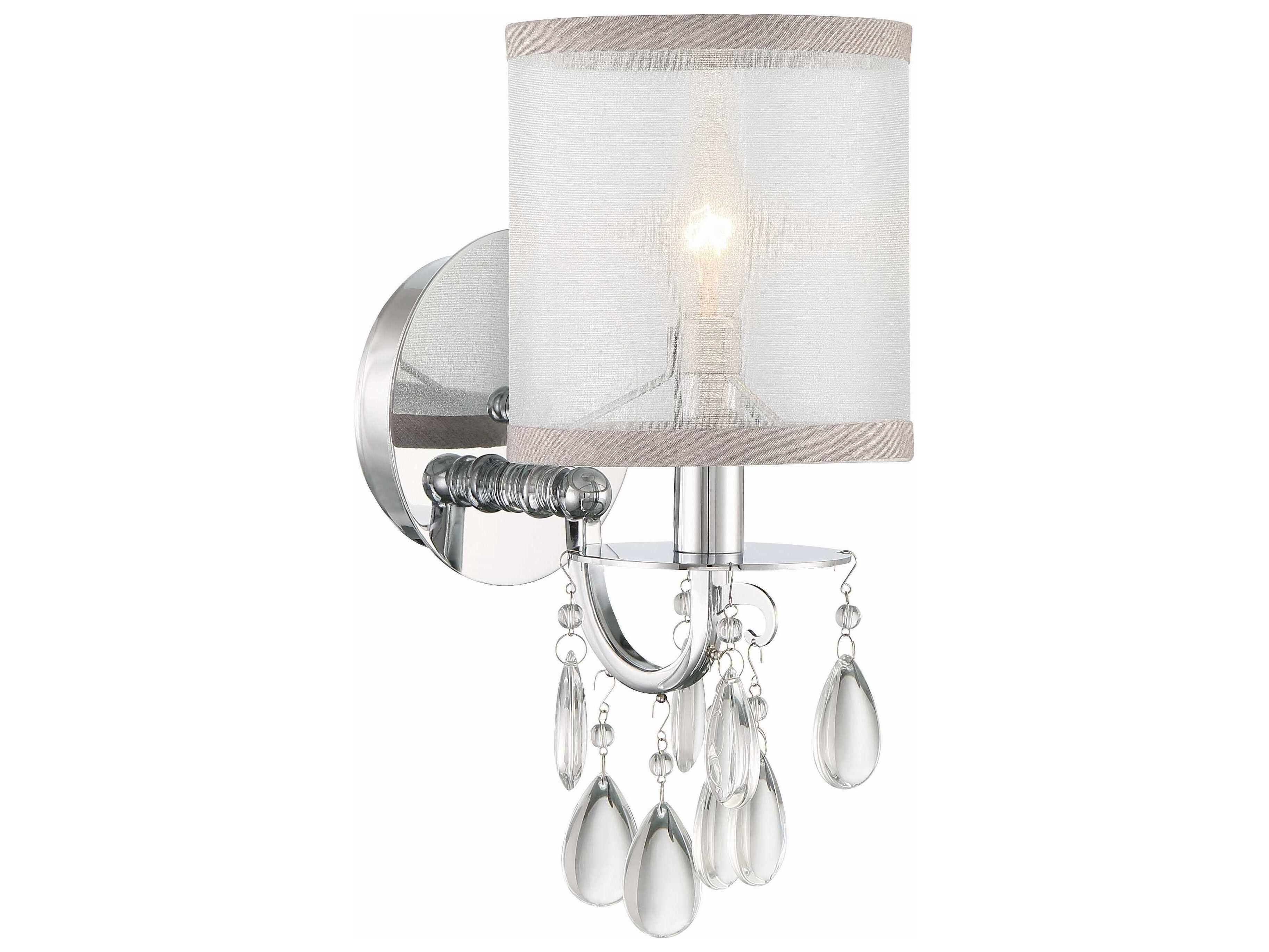 Crystorama Hampton 1-Light Gold Crystal Wall Sconce