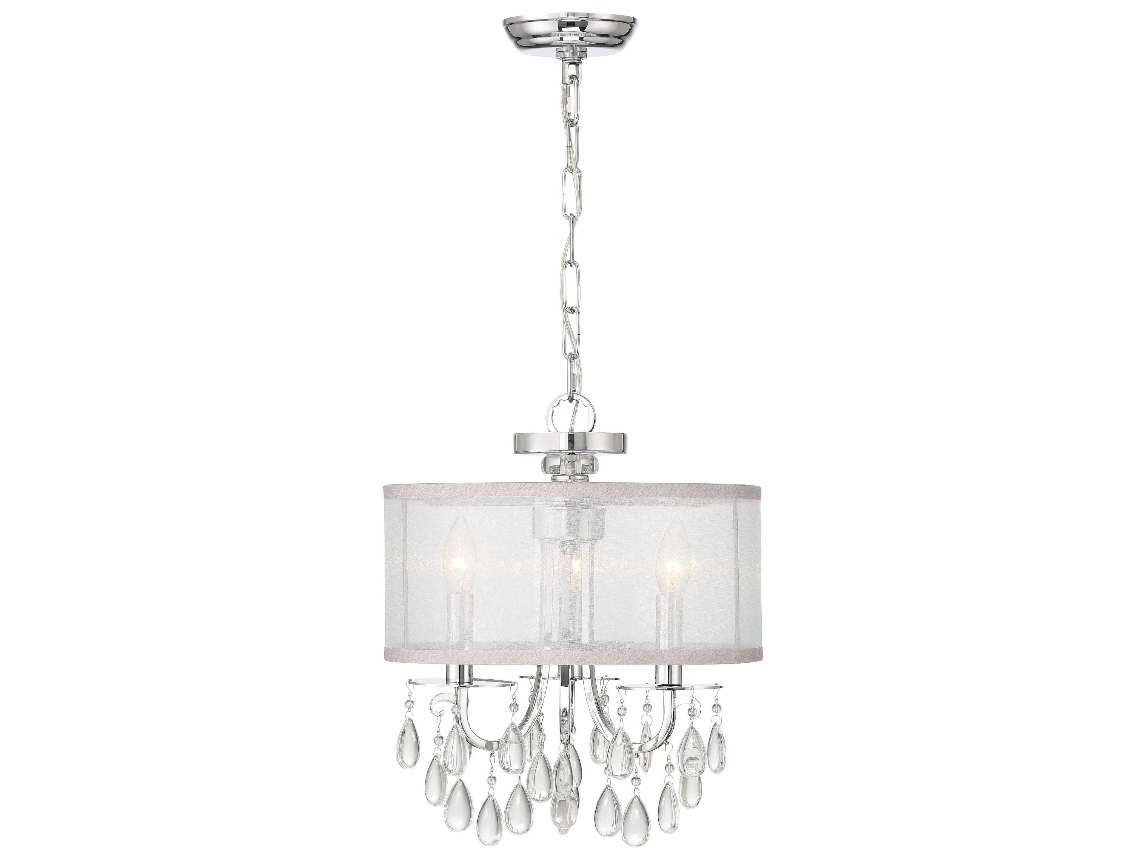 Crystorama Hampton 3-Light Gold Crystal Drum Chandelier