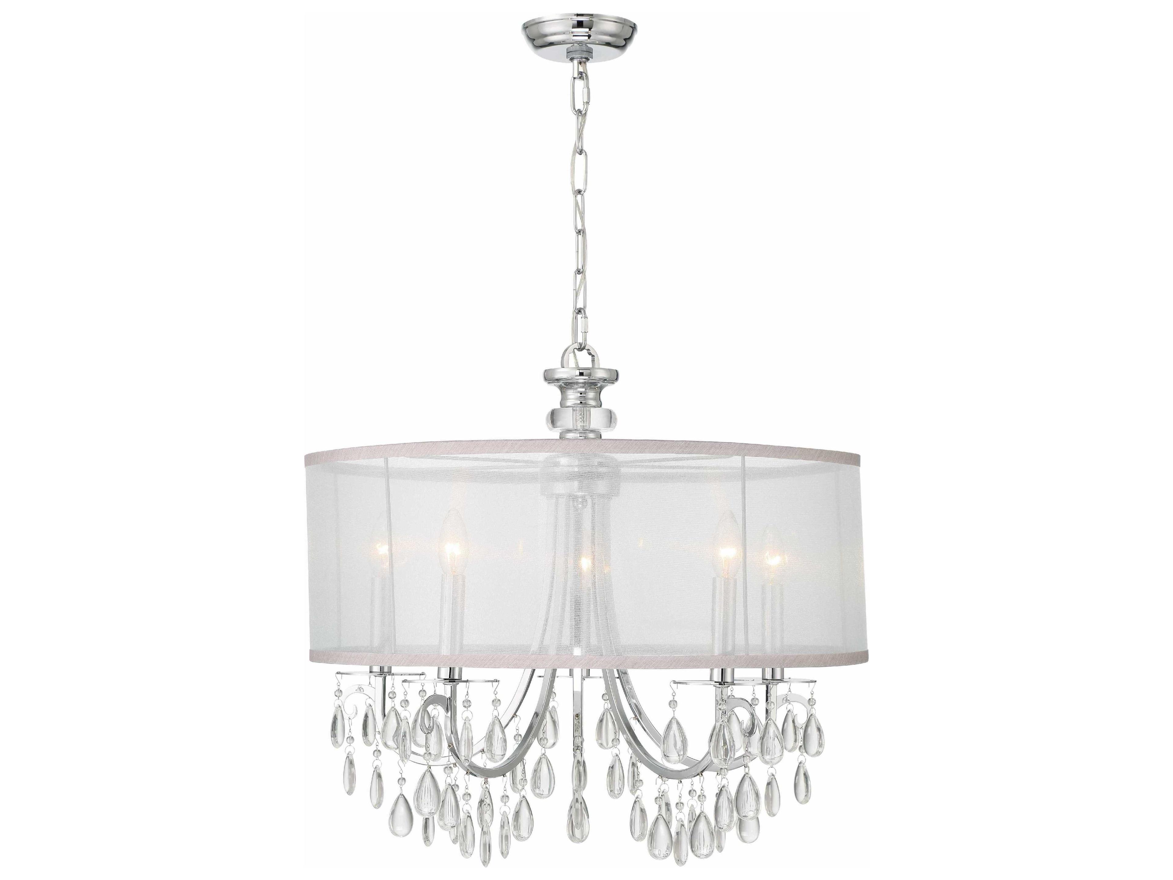 Crystorama Hampton 5-Light Gold Crystal Candelabra Drum Chandelier