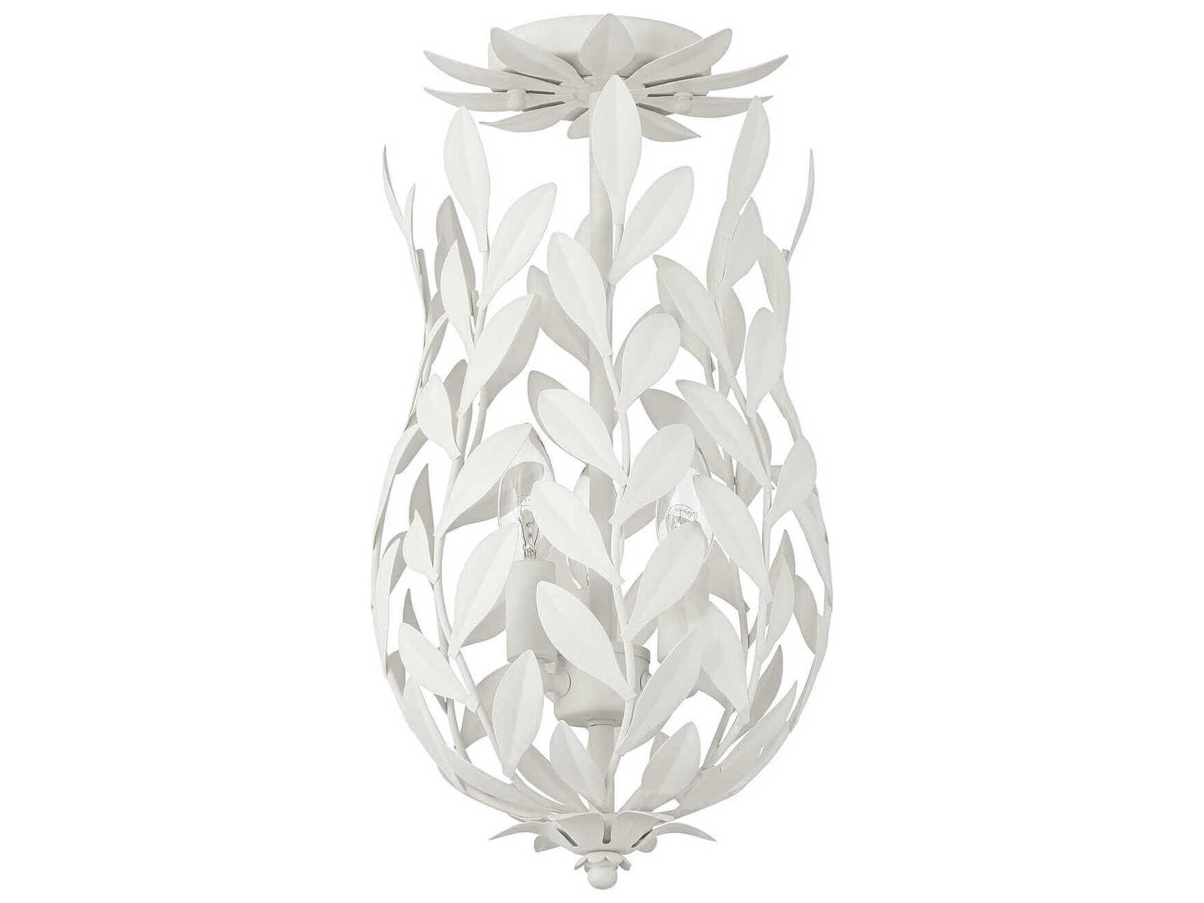 Crystorama Broche 3-Light Matte White Semi Flush Mount