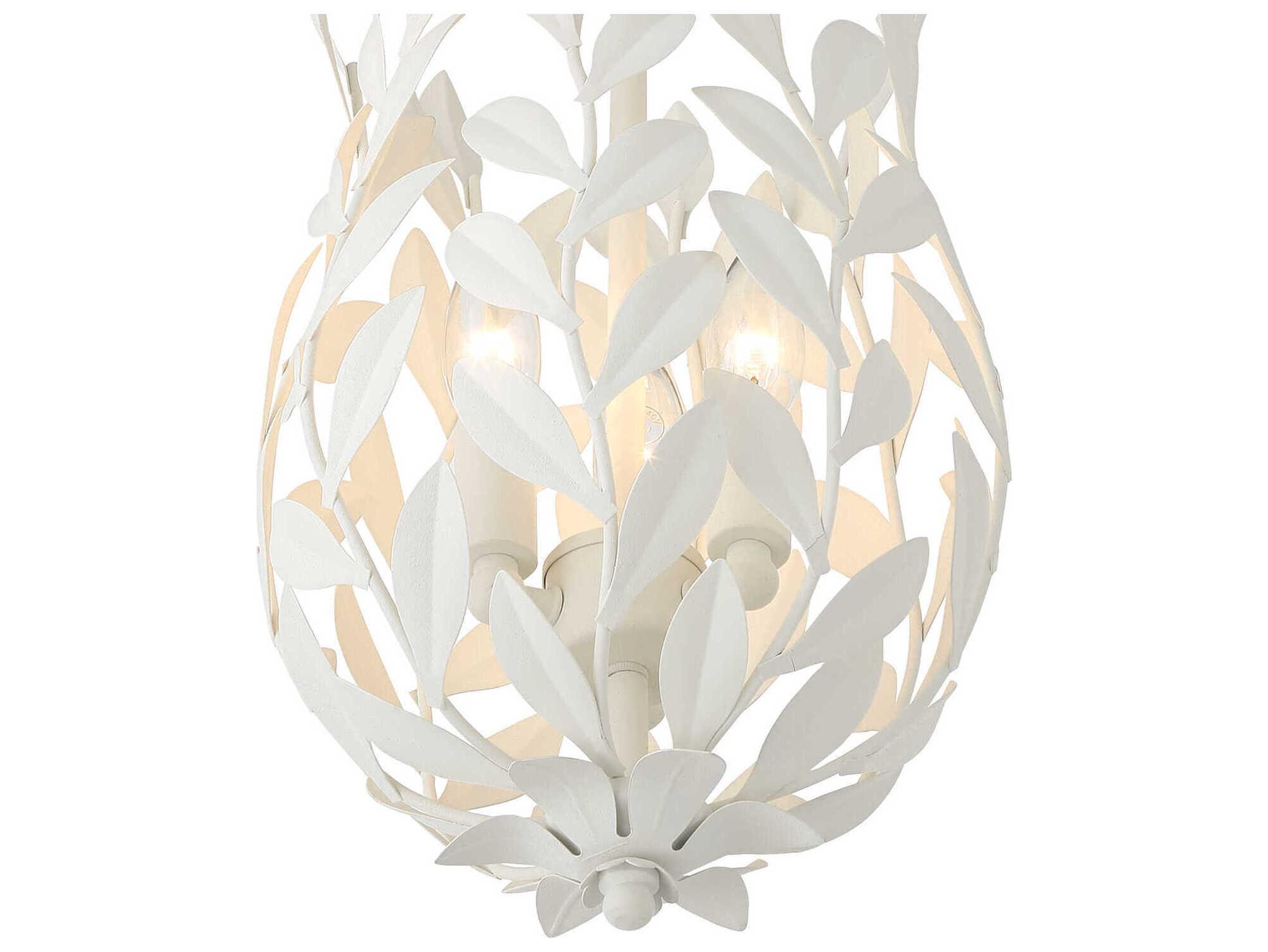 Crystorama Broche 3-Light Matte White Semi Flush Mount