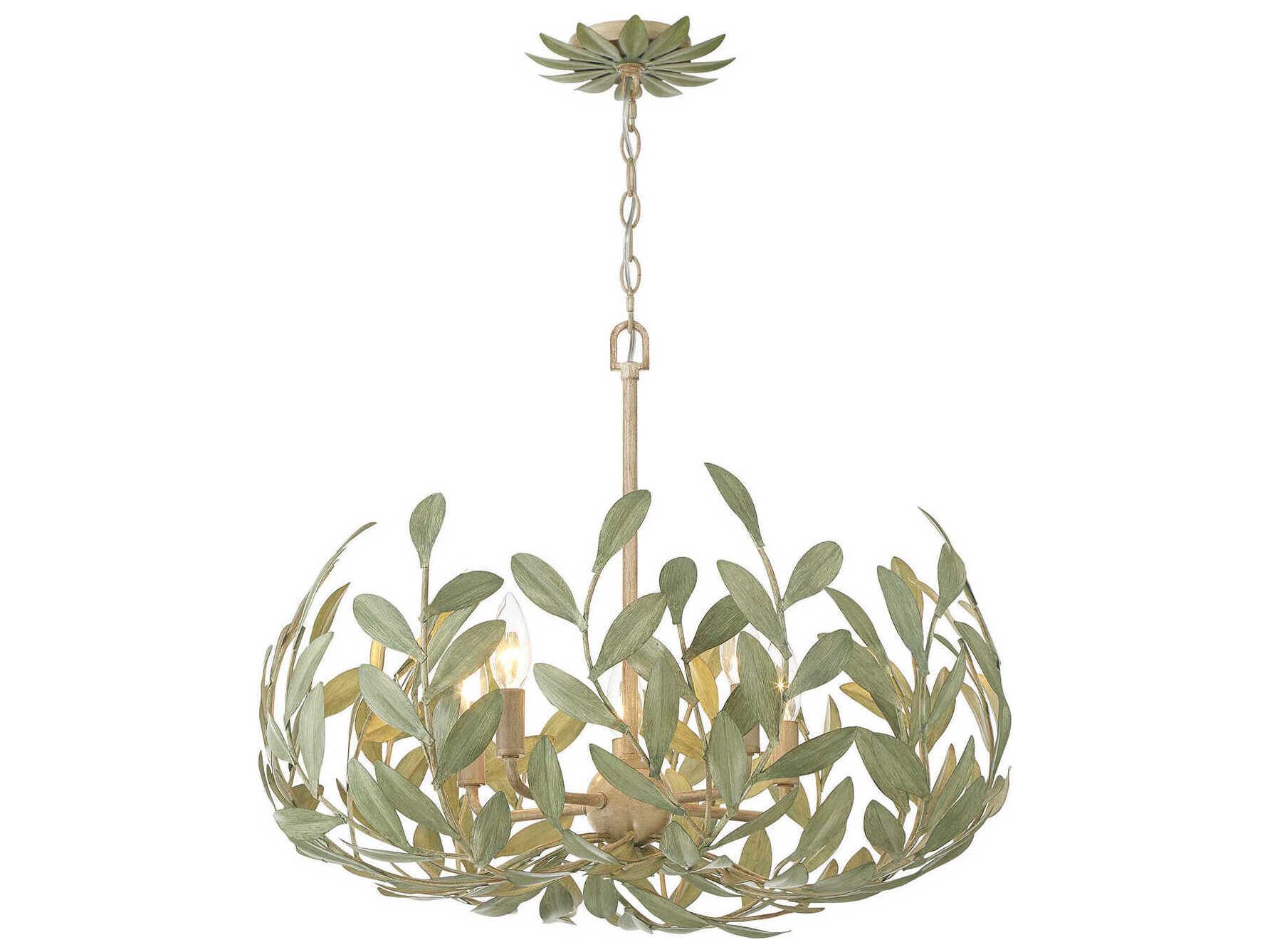 Crystorama Broche 5-Light Champagne Green Tea Candelabra Chandelier