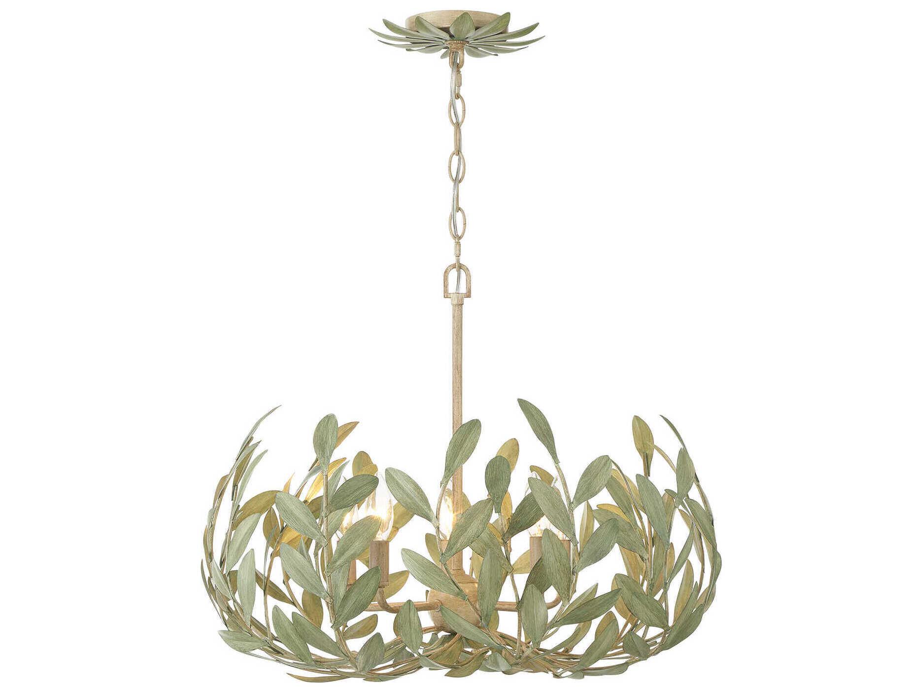 Crystorama Broche 5-Light Champagne Green Tea Candelabra Chandelier