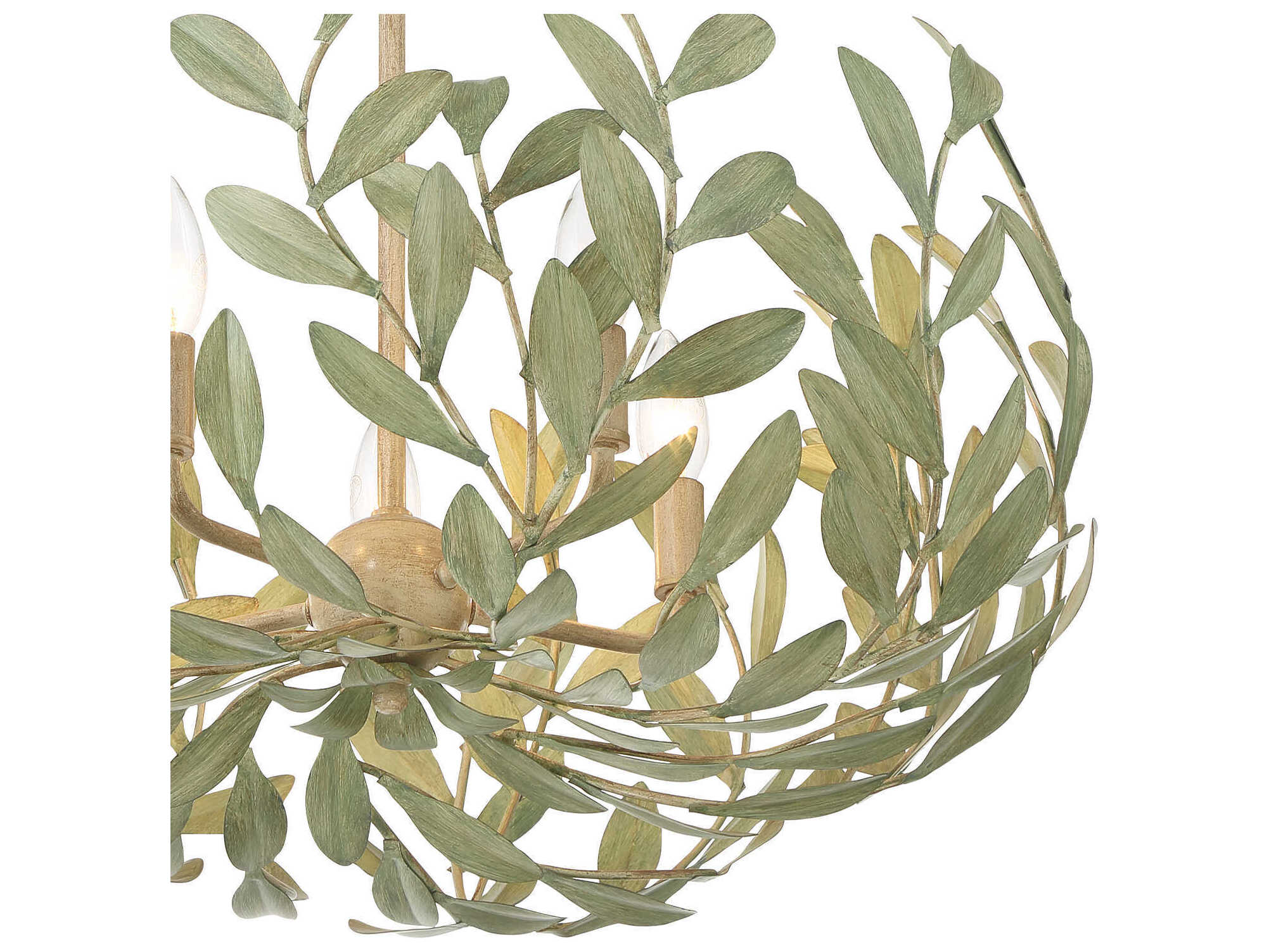 Crystorama Broche 5-Light Champagne Green Tea Candelabra Chandelier