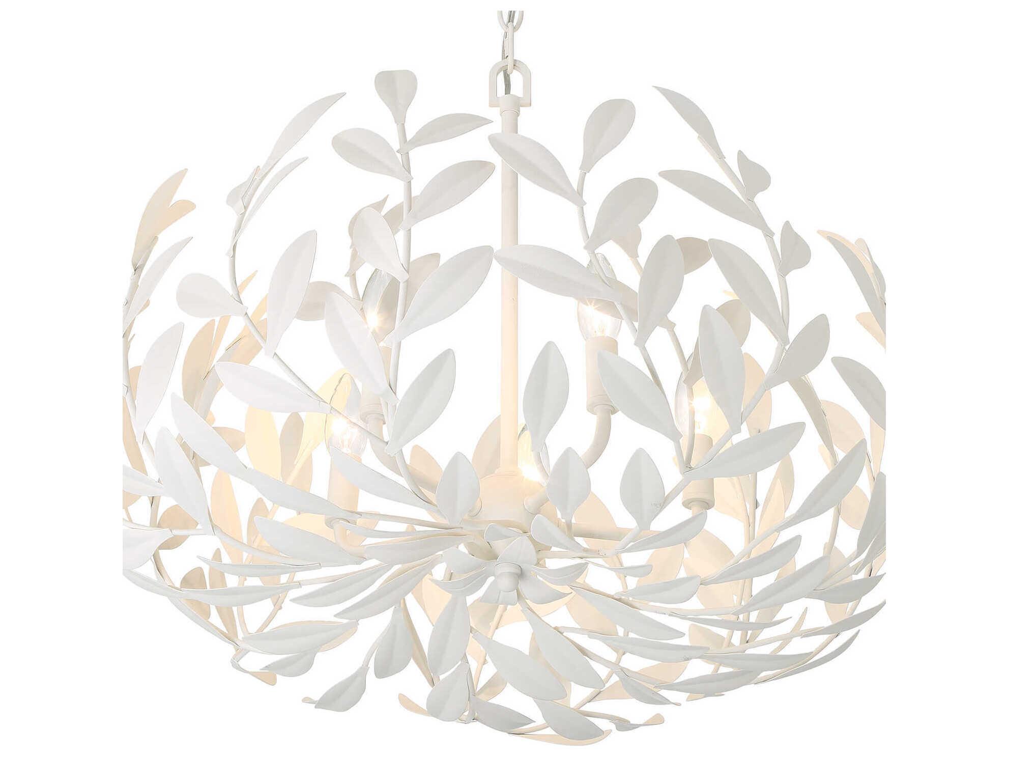 Crystorama Broche 5-Light Matte White Candelabra Chandelier