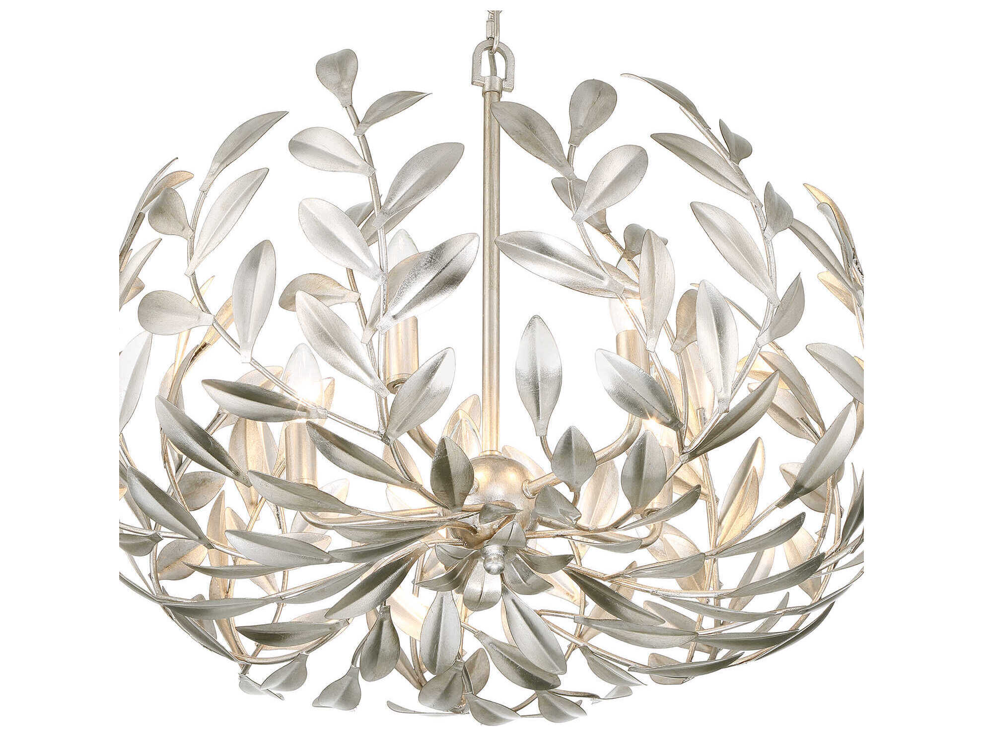 Crystorama Broche 5-Light Antique Silver Candelabra Chandelier