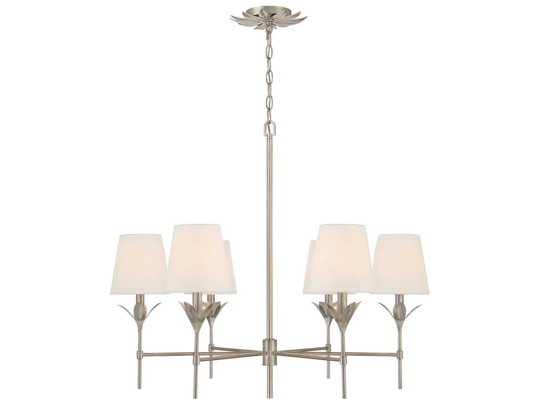 Crystorama Broche 6-Light Antique Silver Candelabra Chandelier