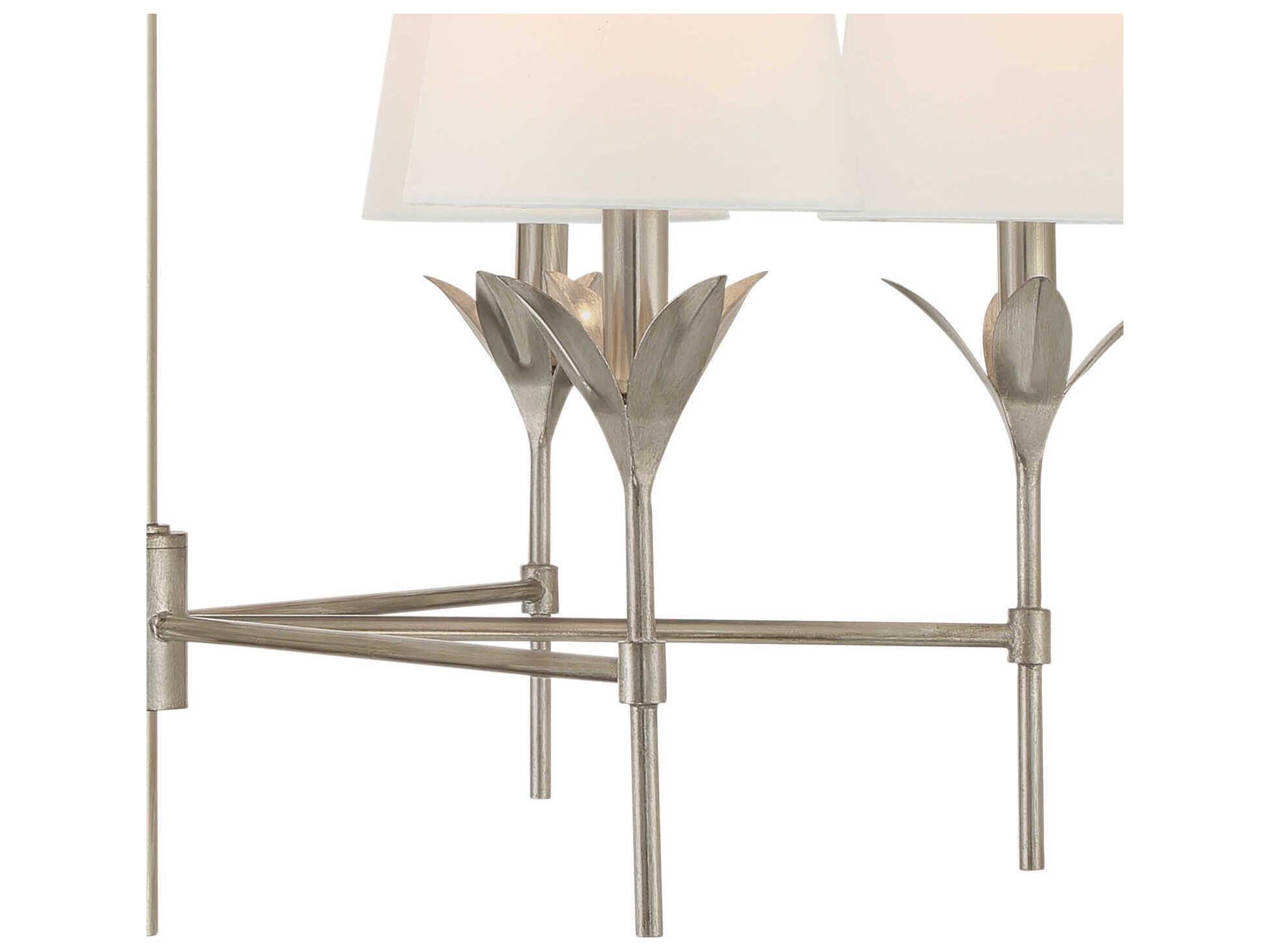 Crystorama Broche 6-Light Antique Silver Candelabra Chandelier