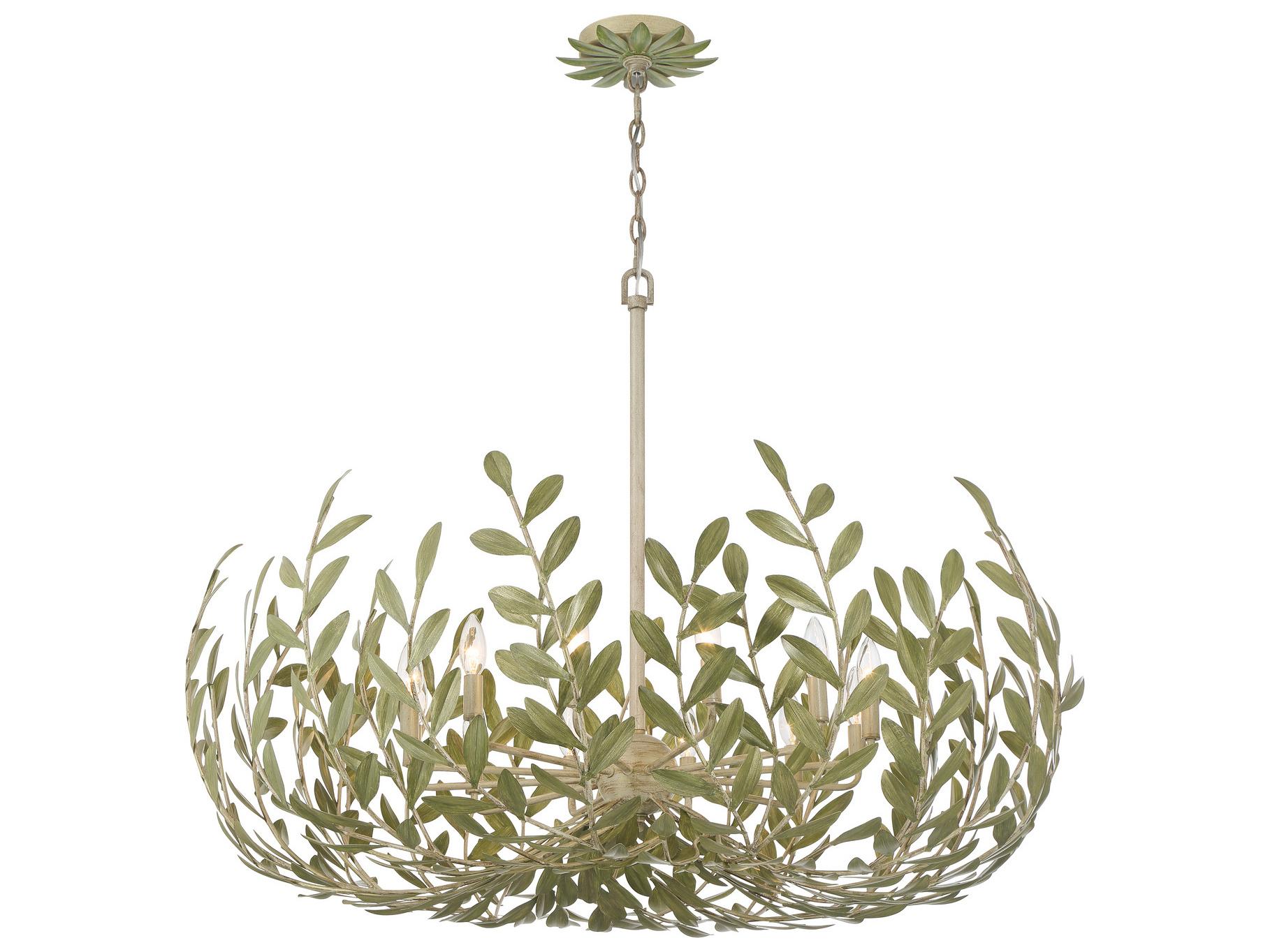 Crystorama Broche 12-Light Green Candelabra Chandelier