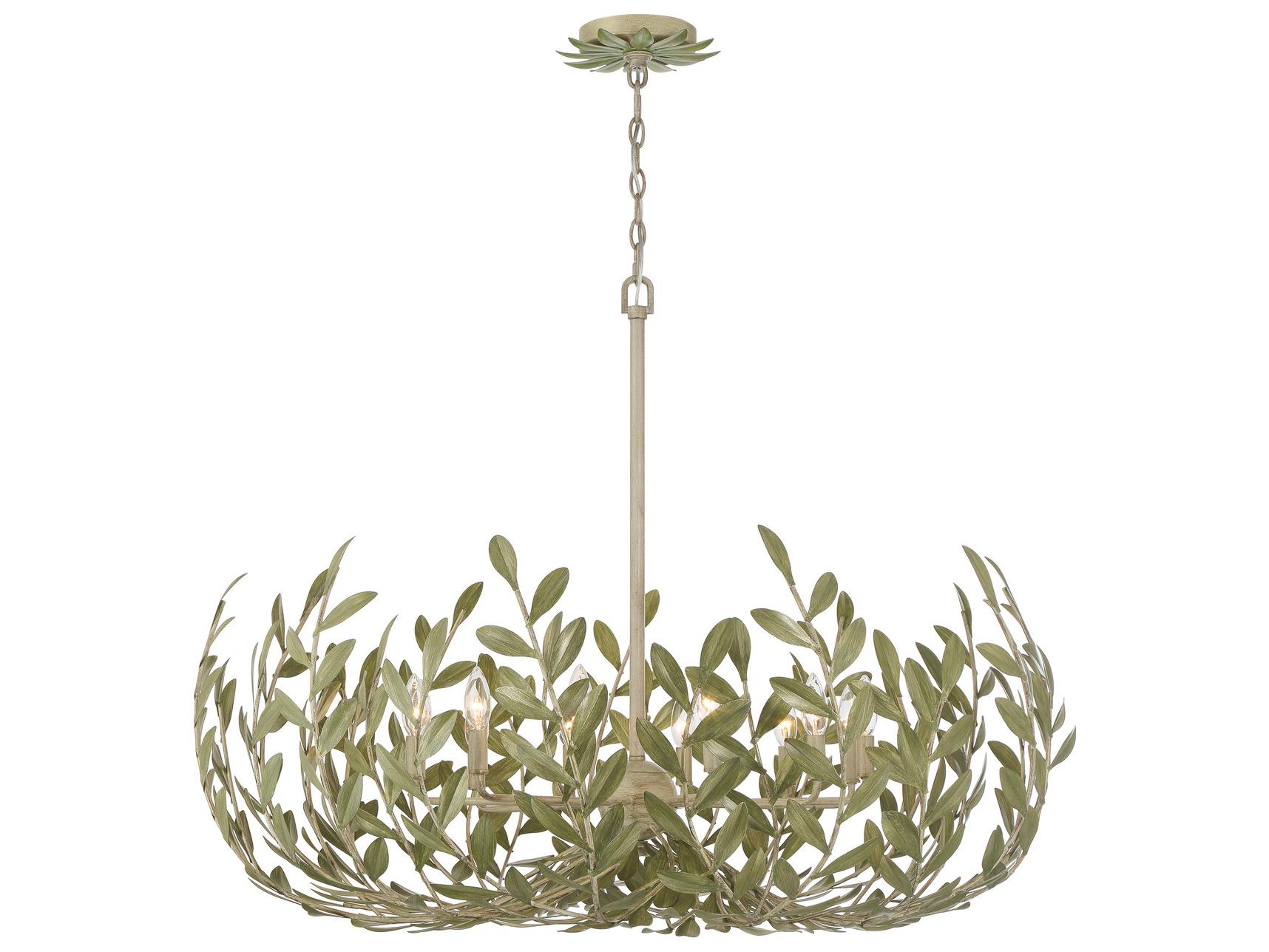 Crystorama Broche 12-Light Green Candelabra Chandelier