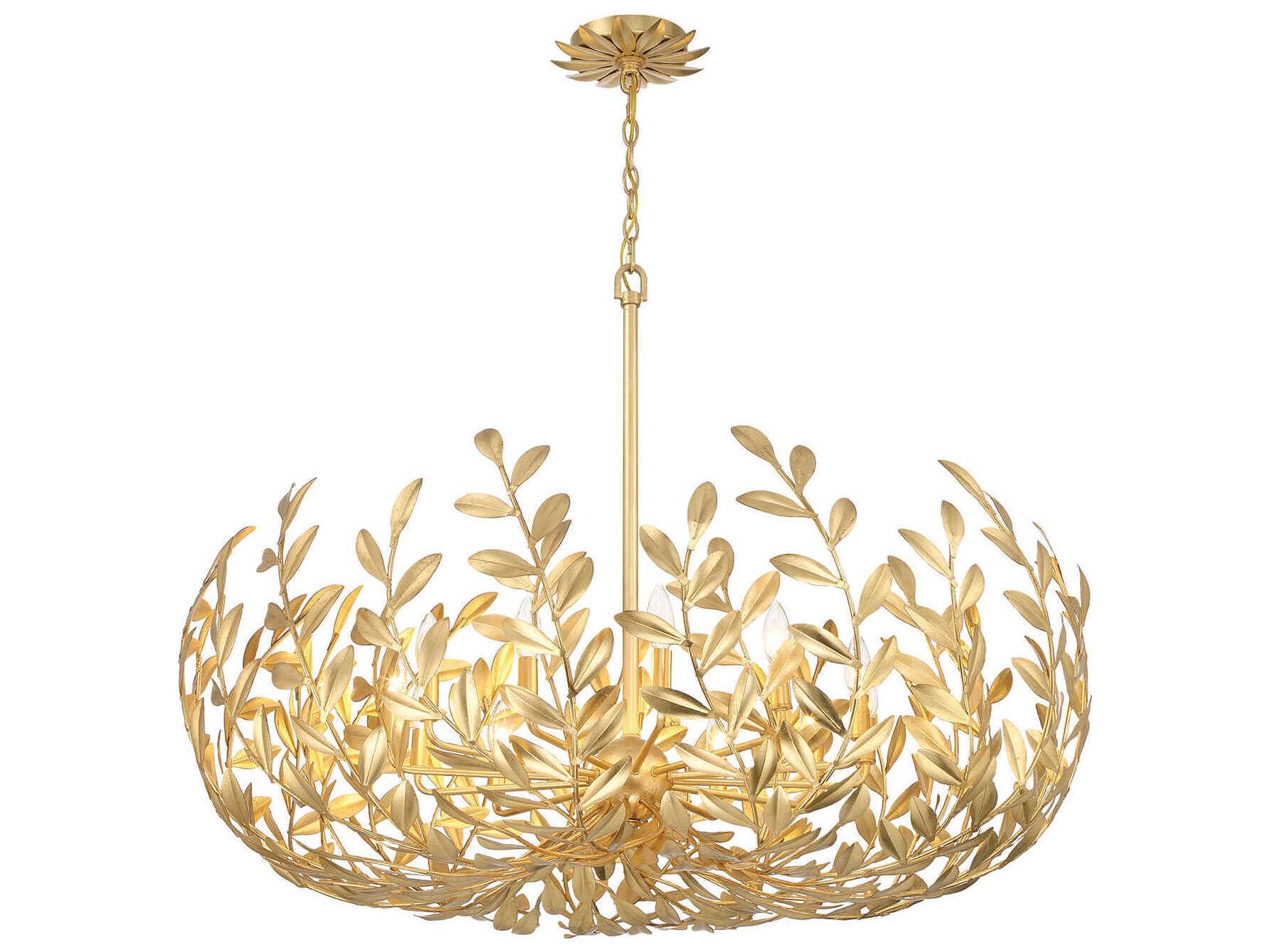 Crystorama Broche 12-Light Antique Gold Candelabra Chandelier