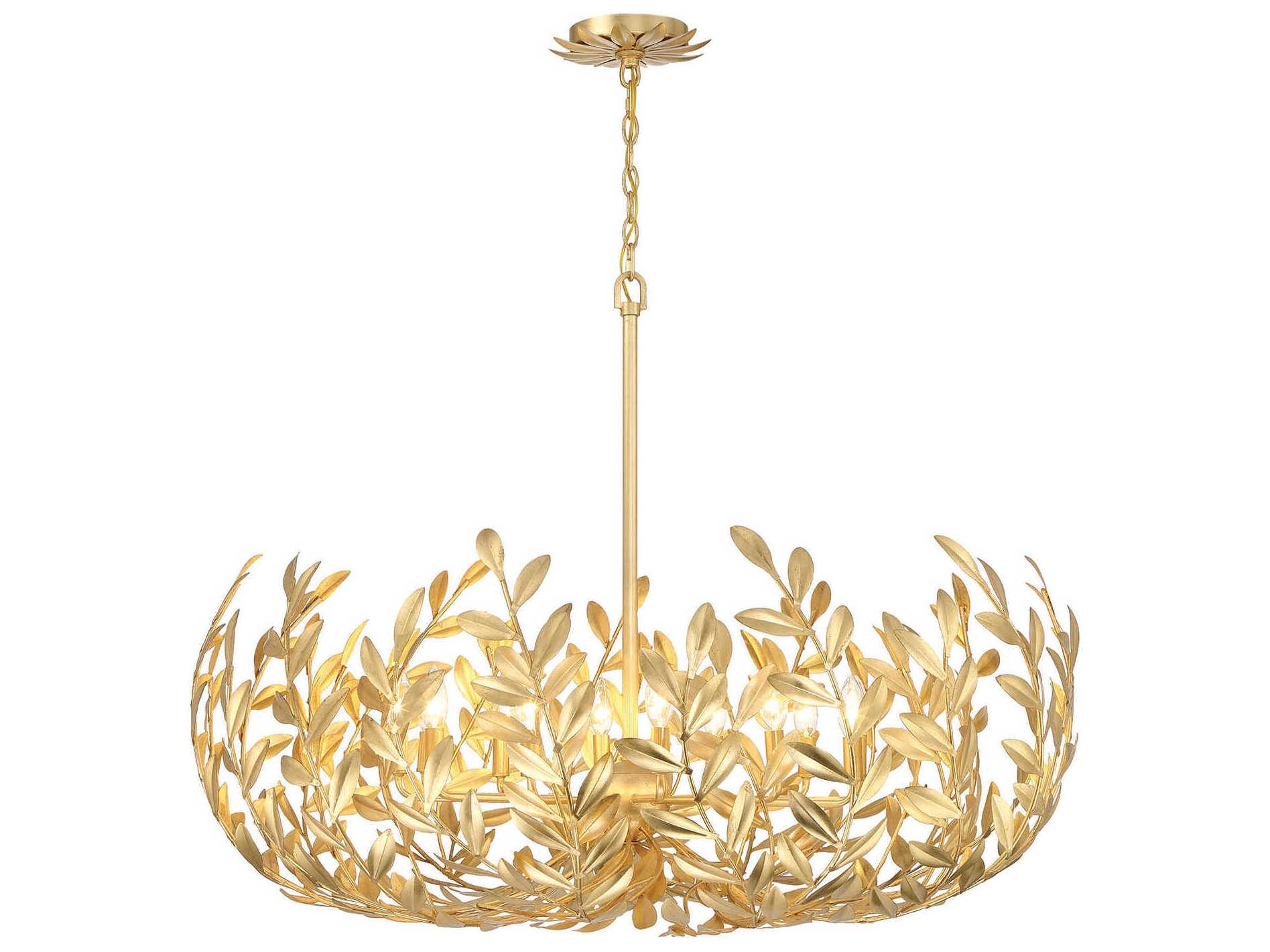 Crystorama Broche 12-Light Antique Gold Candelabra Chandelier