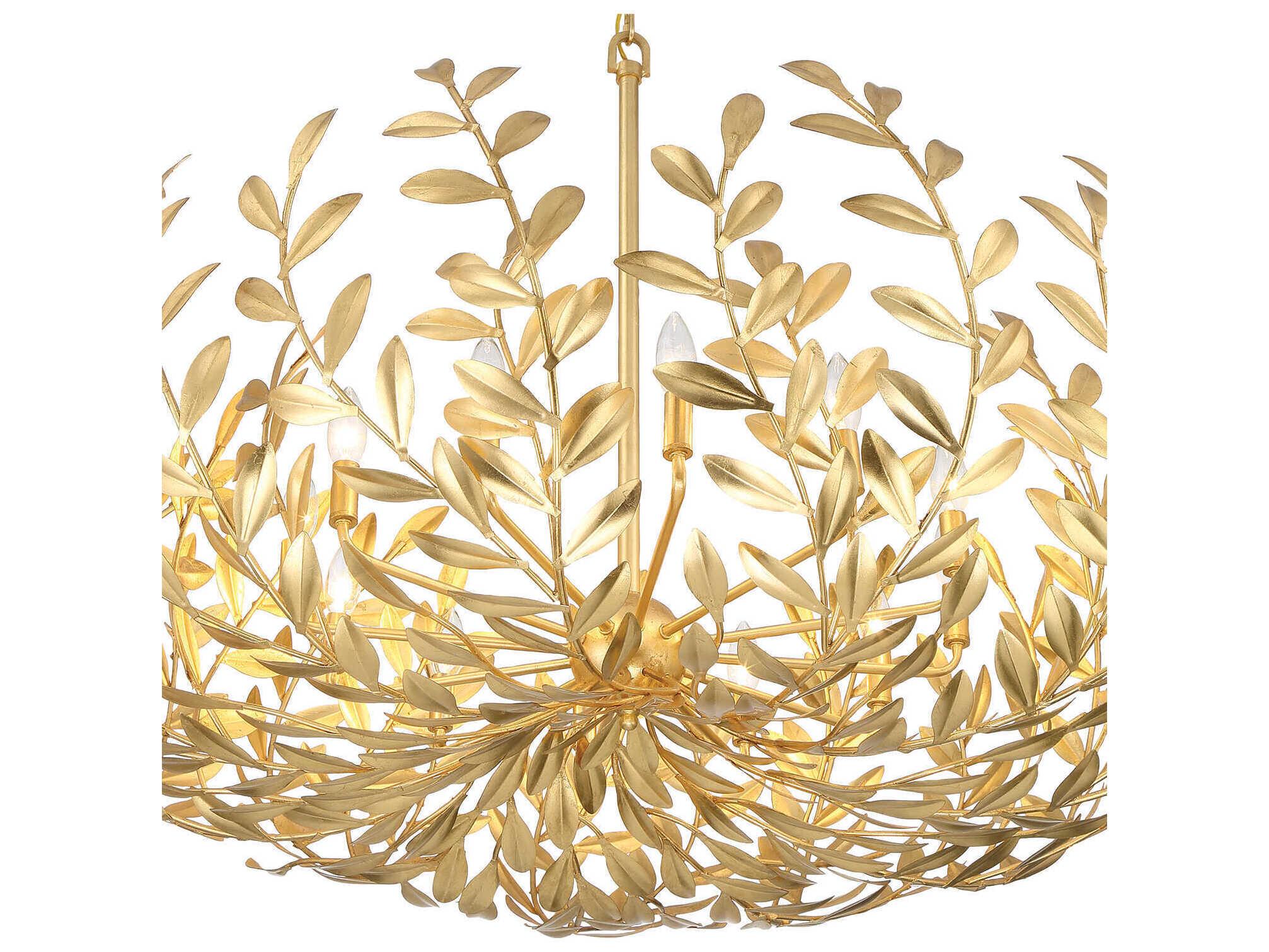 Crystorama Broche 12-Light Antique Gold Candelabra Chandelier