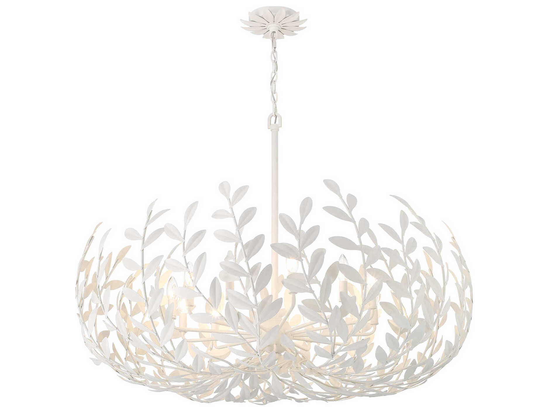 Crystorama Broche 12-Light Matte White Candelabra Chandelier