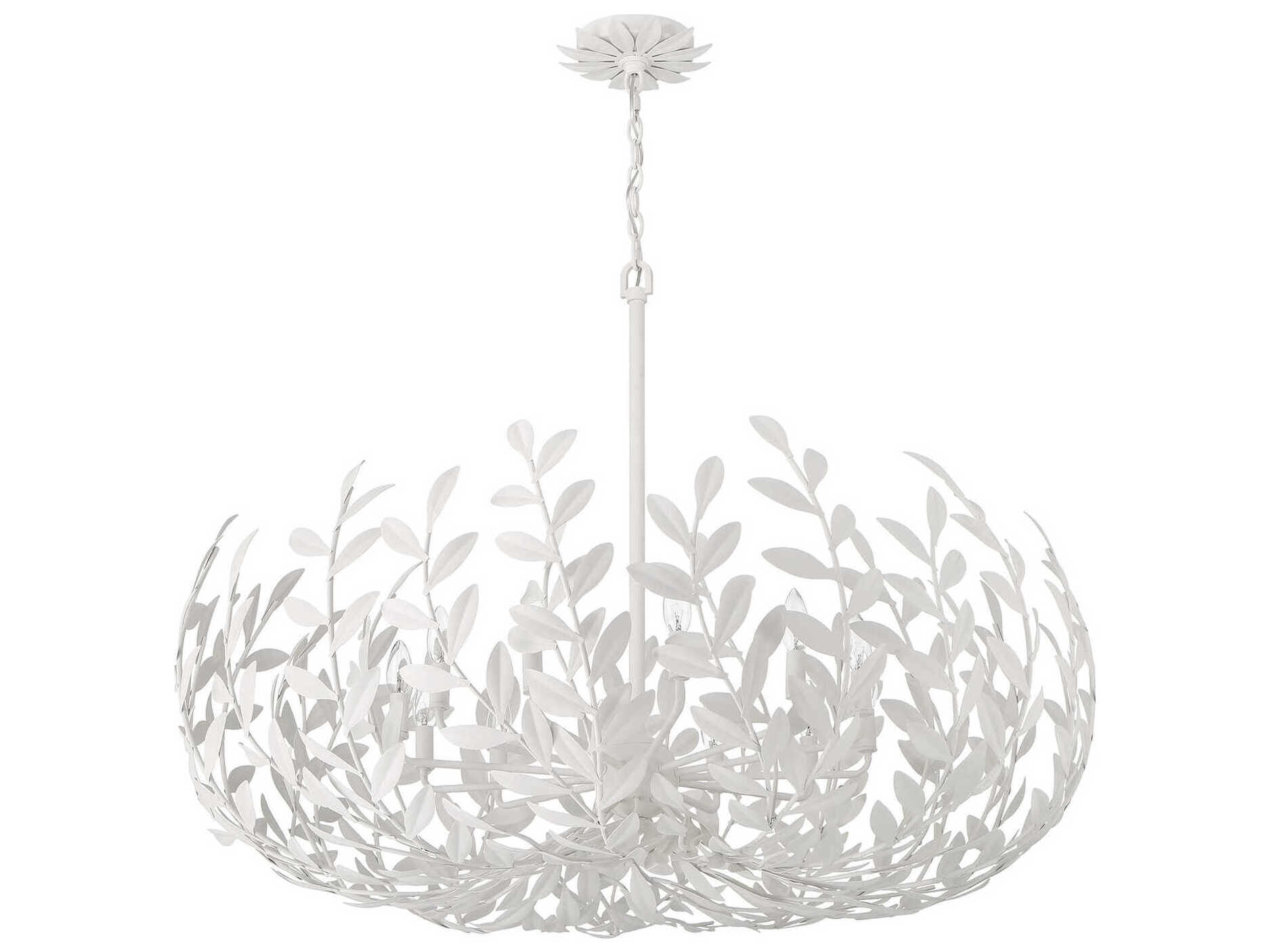 Crystorama Broche 12-Light Matte White Candelabra Chandelier